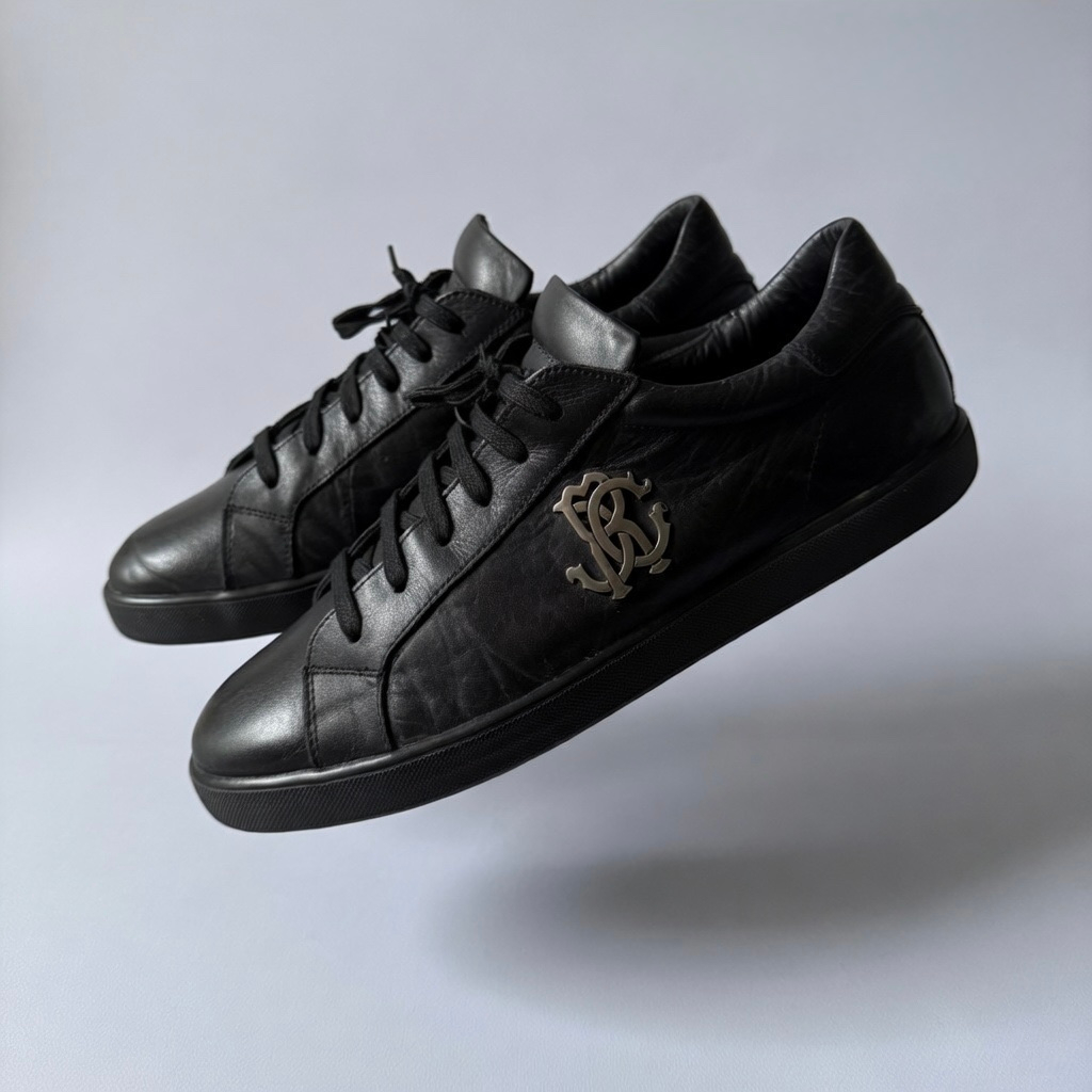 Roberto Cavalli Metallic Logo Low Tops, миниатюра 3