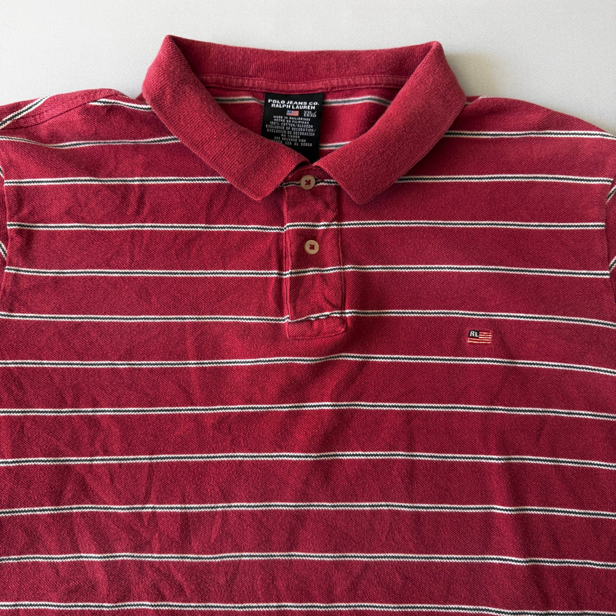 Polo Jeans Co / Ralph Lauren 1990s Vintage Stripped Polo Shirt, миниатюра 3