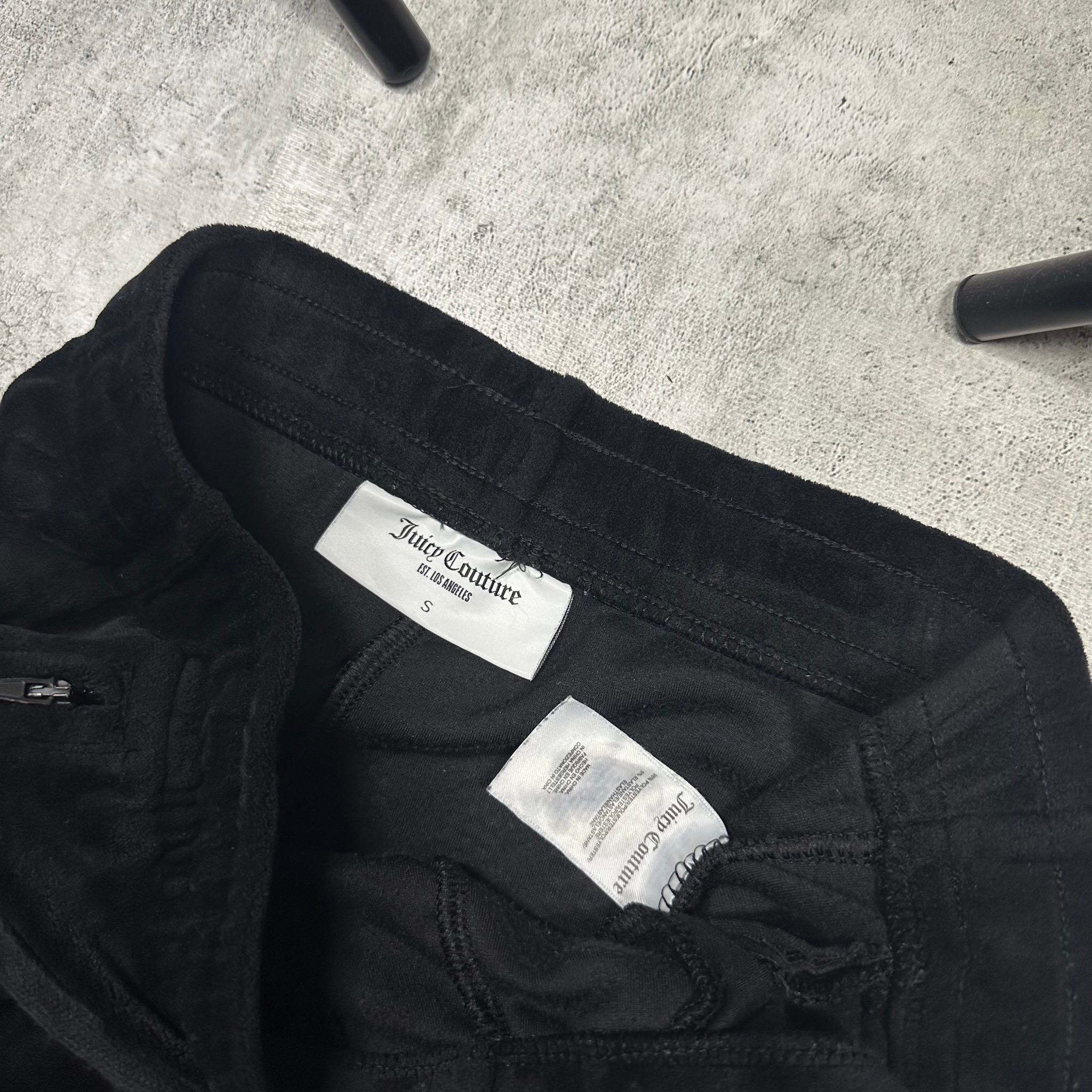 Juicy Couture Velour black flared sweatpants crystals big logo, миниатюра 3