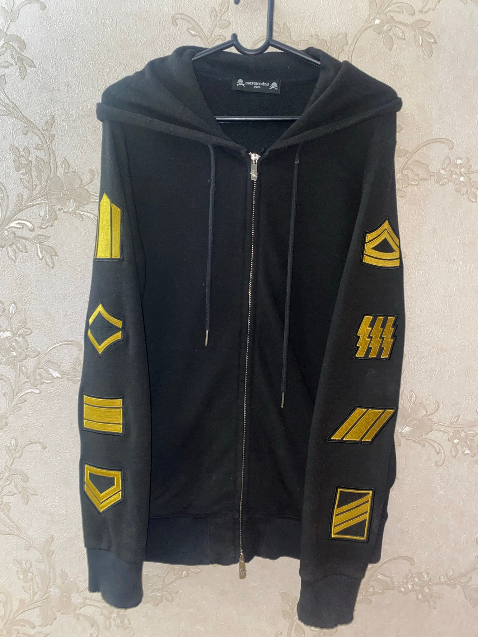 mastermind JAPAN Black OG Embroidery-Ish Zip-Up Hoodie, миниатюра 1