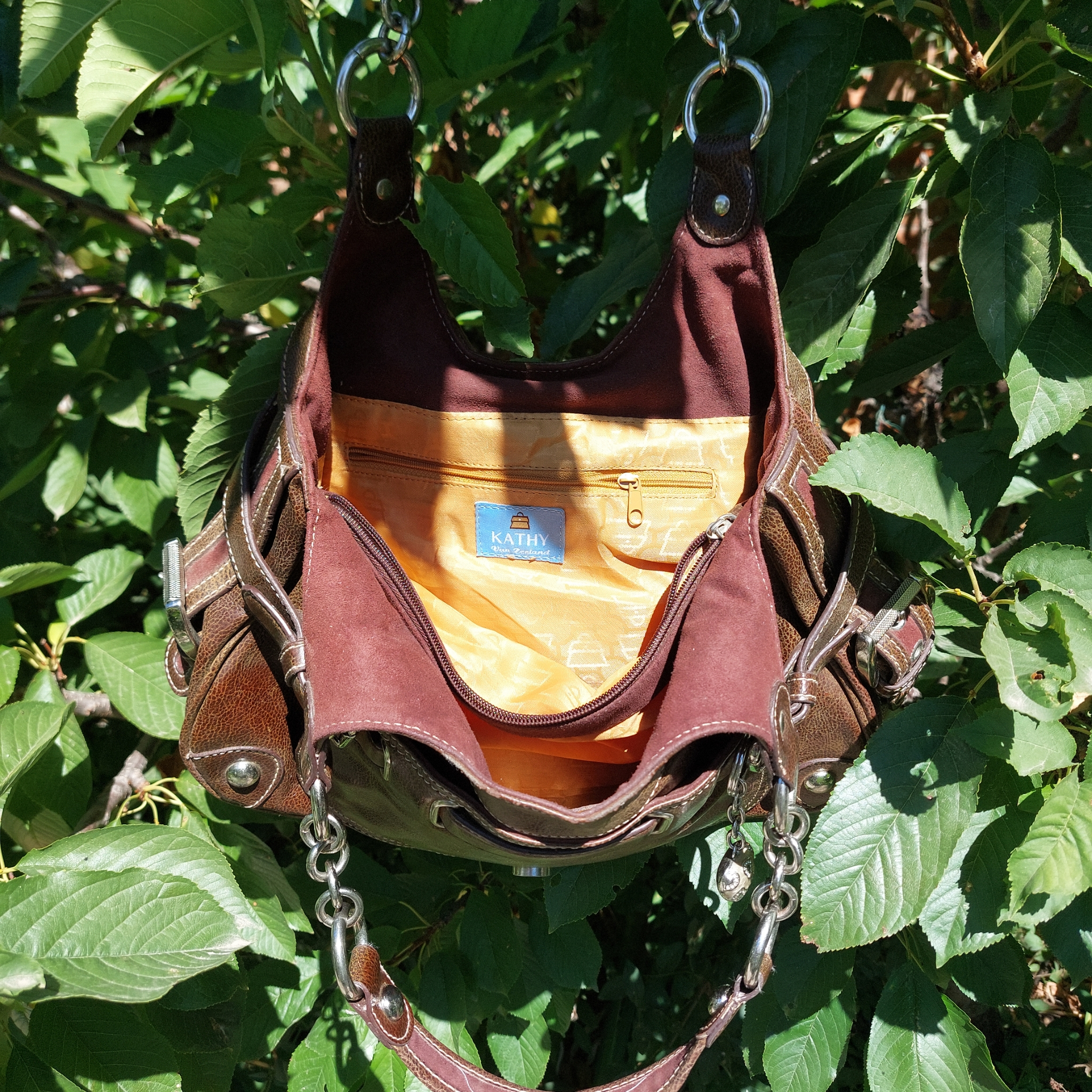 Kathy Van Zeeland brown buckle leather, миниатюра 4