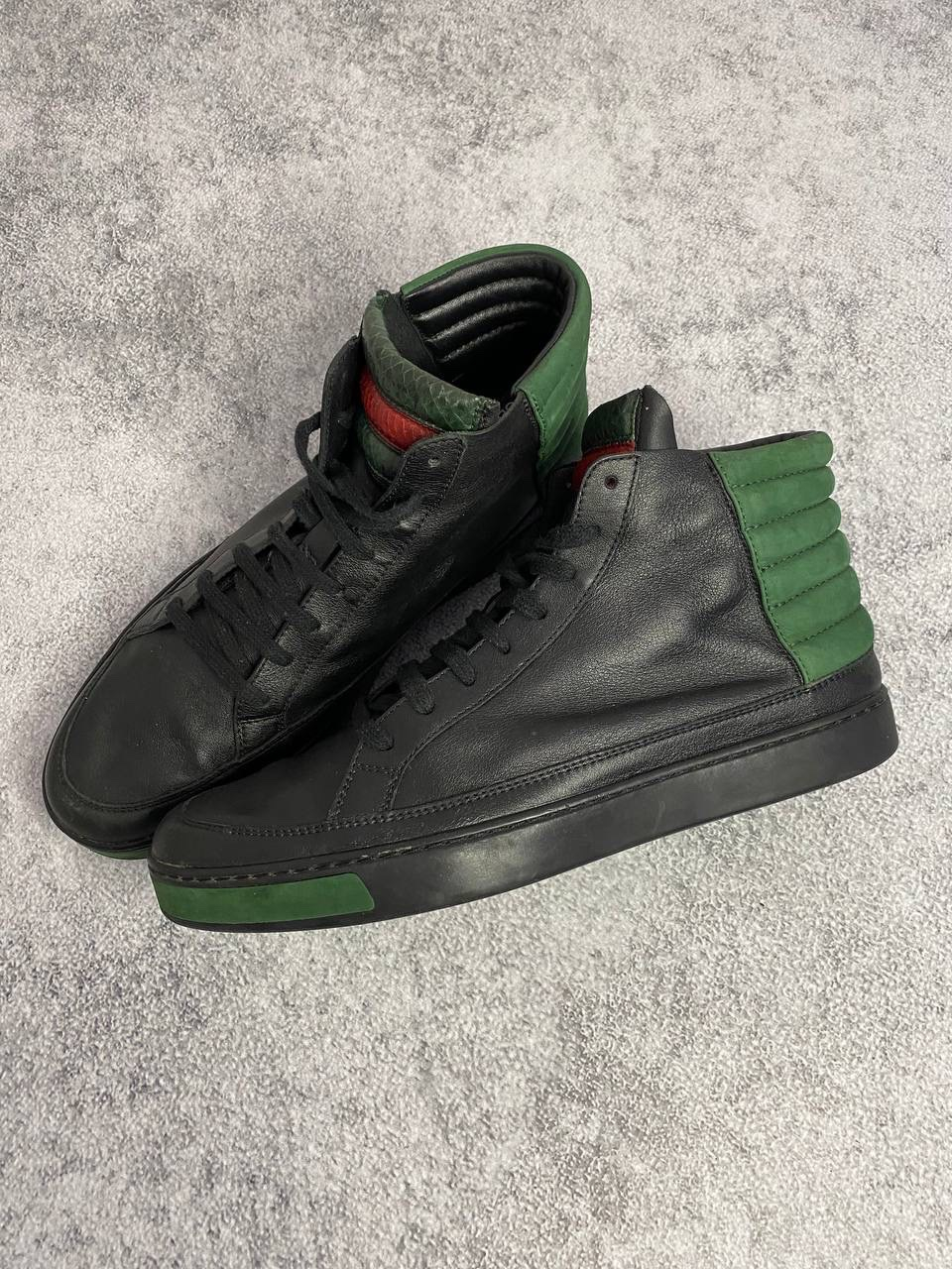 Gucci Gucci Leather & Suede 'Python Detail' High-Top Sneakers, миниатюра 1