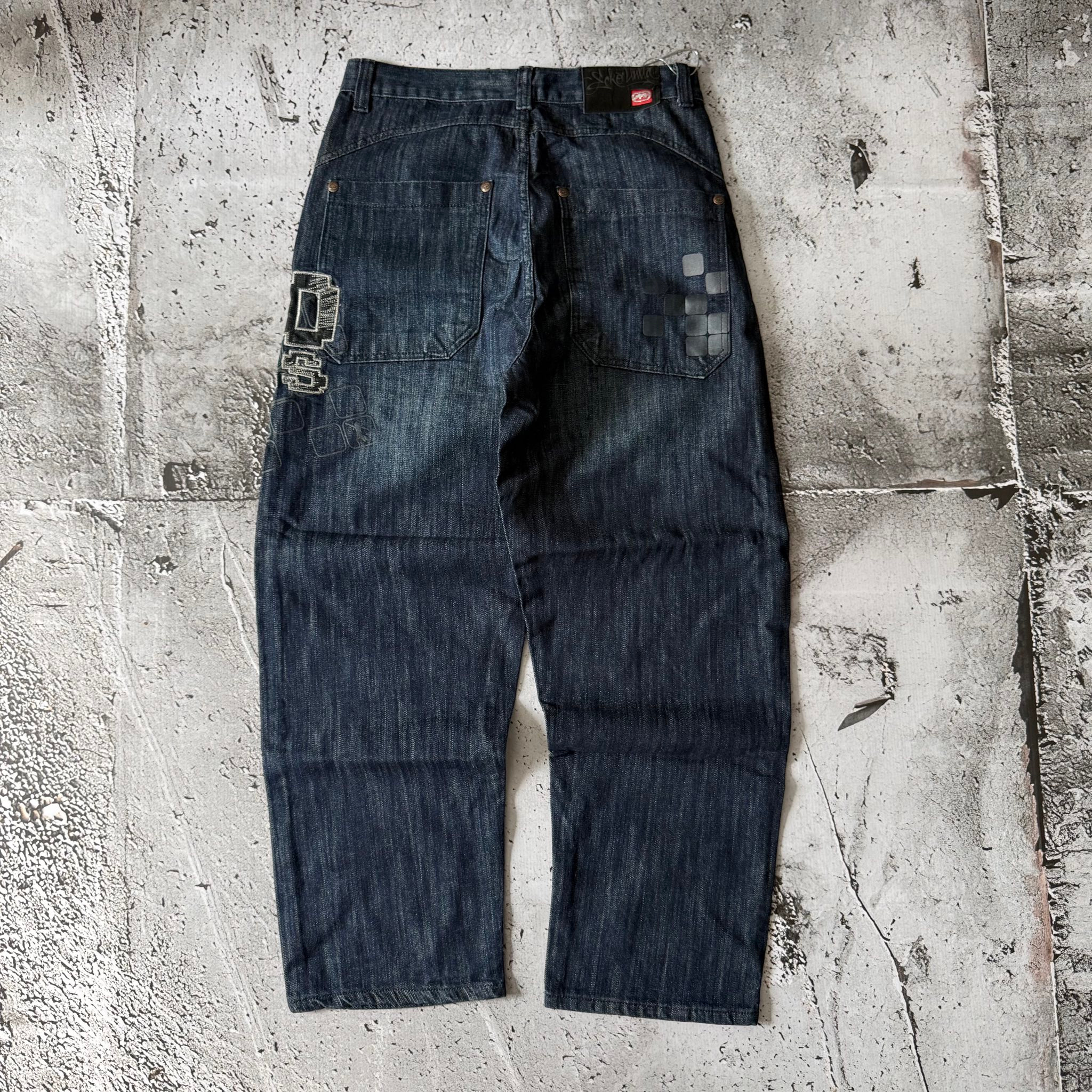 Ecko Unltd 2000s Vintage Embroidered Baggy Jeans, миниатюра 2