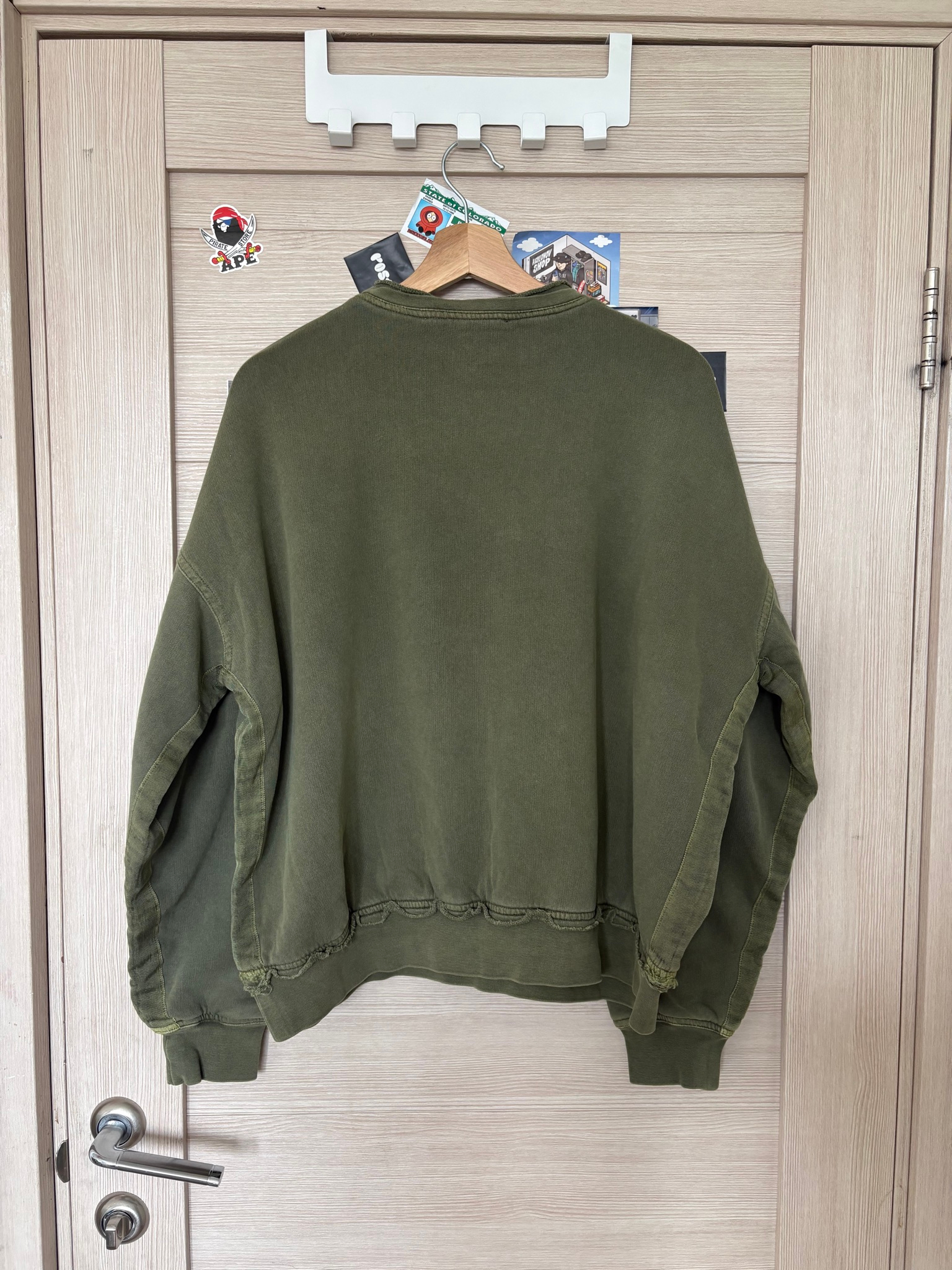 Haider Ackermann Khaki Green Cotton Sweatshirt, миниатюра 2