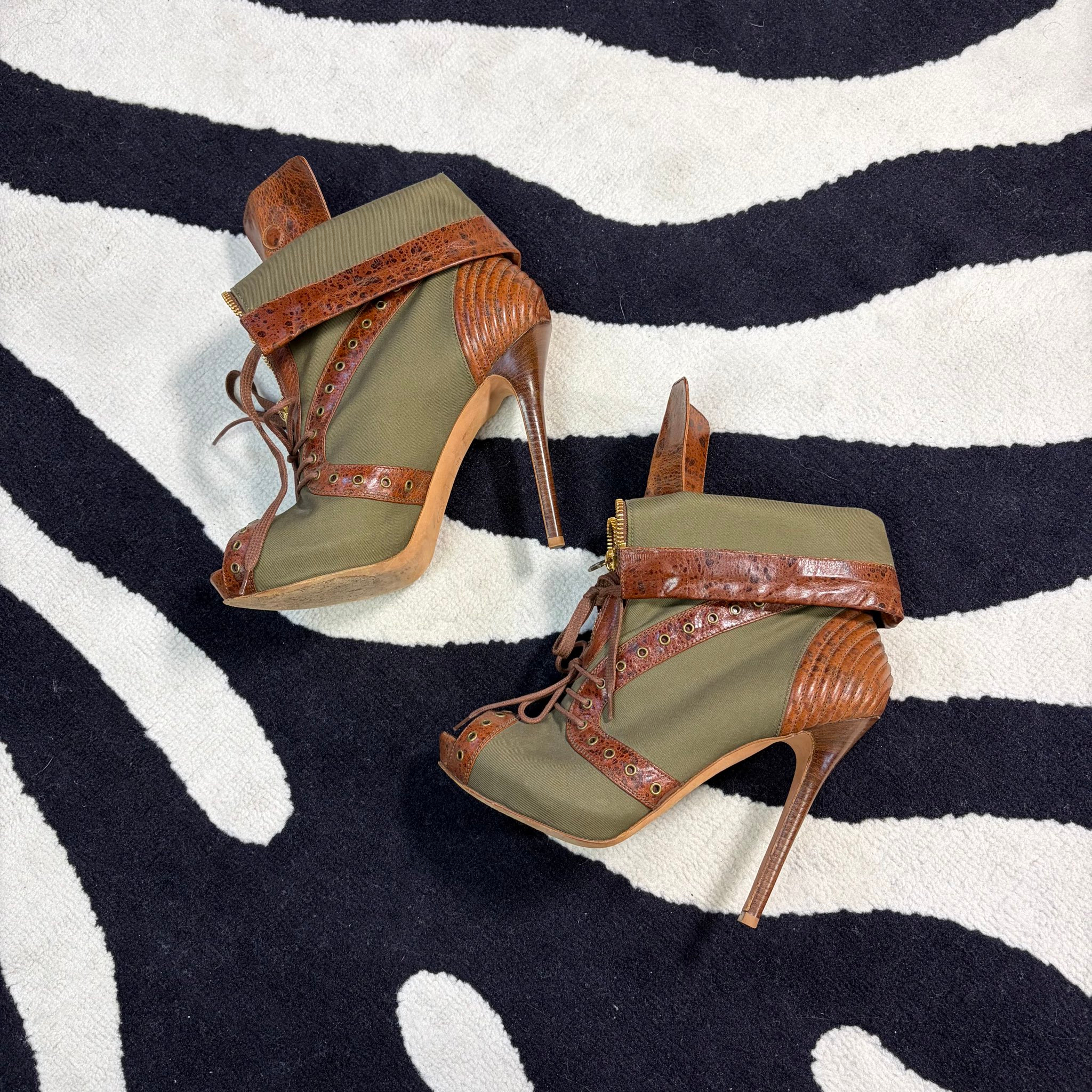 Alexander McQueen Khaki Faithful Boots, миниатюра 5