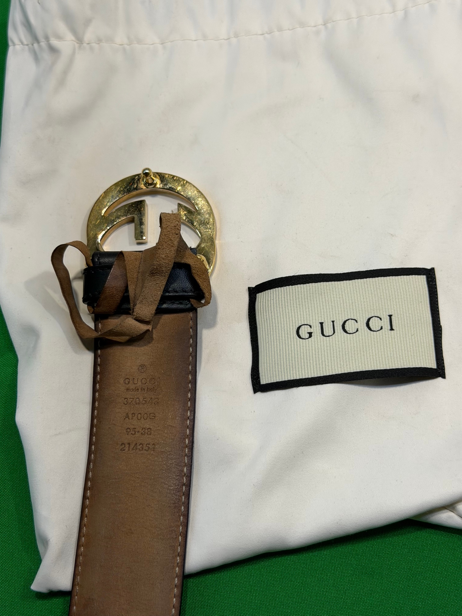 Gucci  Belt Black/Gold 95cm, миниатюра 3