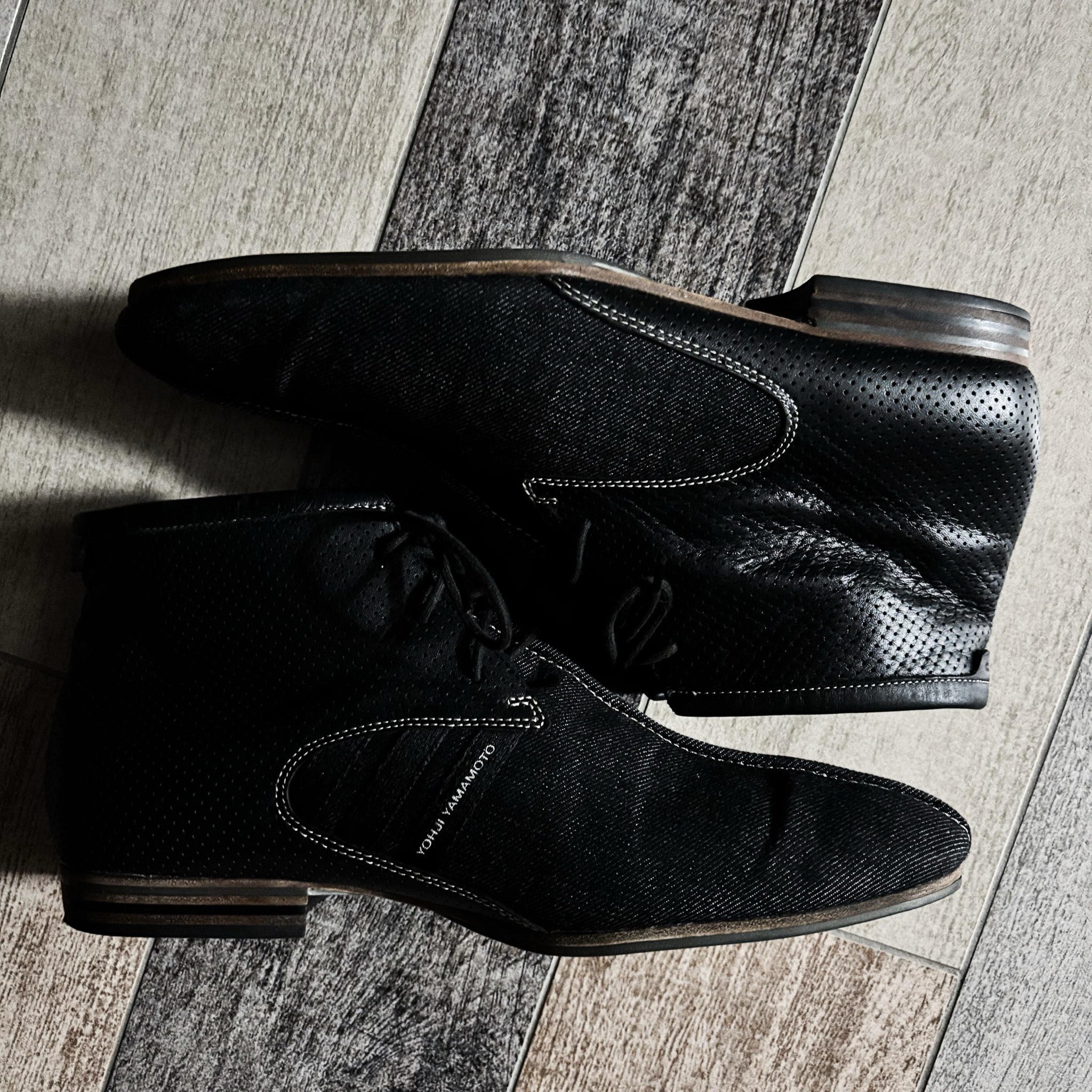 Y-3 Lace-Up Vintage Denim Boots, миниатюра 6