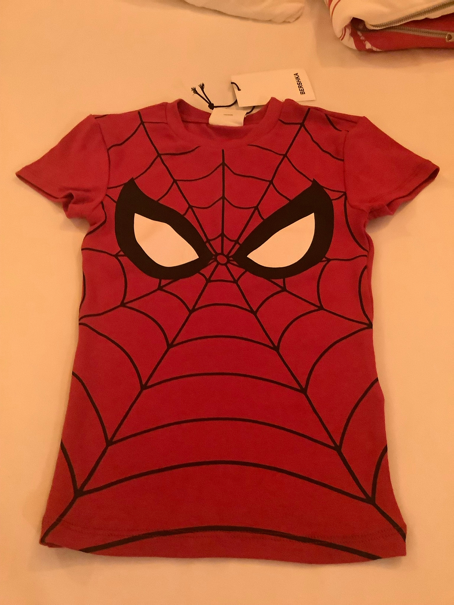 Bershka Приталинная фудболка красная BERSHKA x MARVEL, миниатюра 1