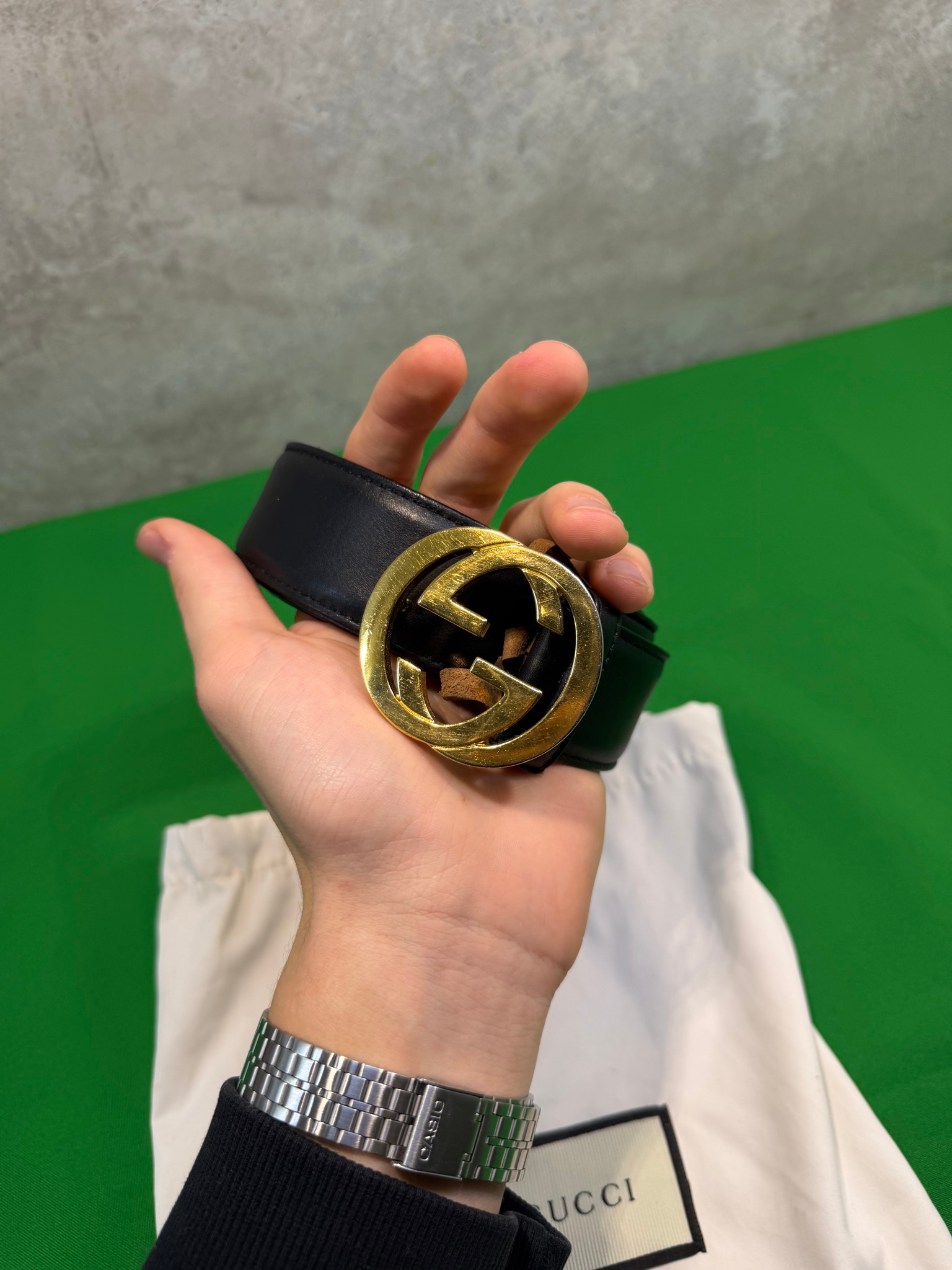 Gucci  Belt Black/Gold 95cm, миниатюра 2