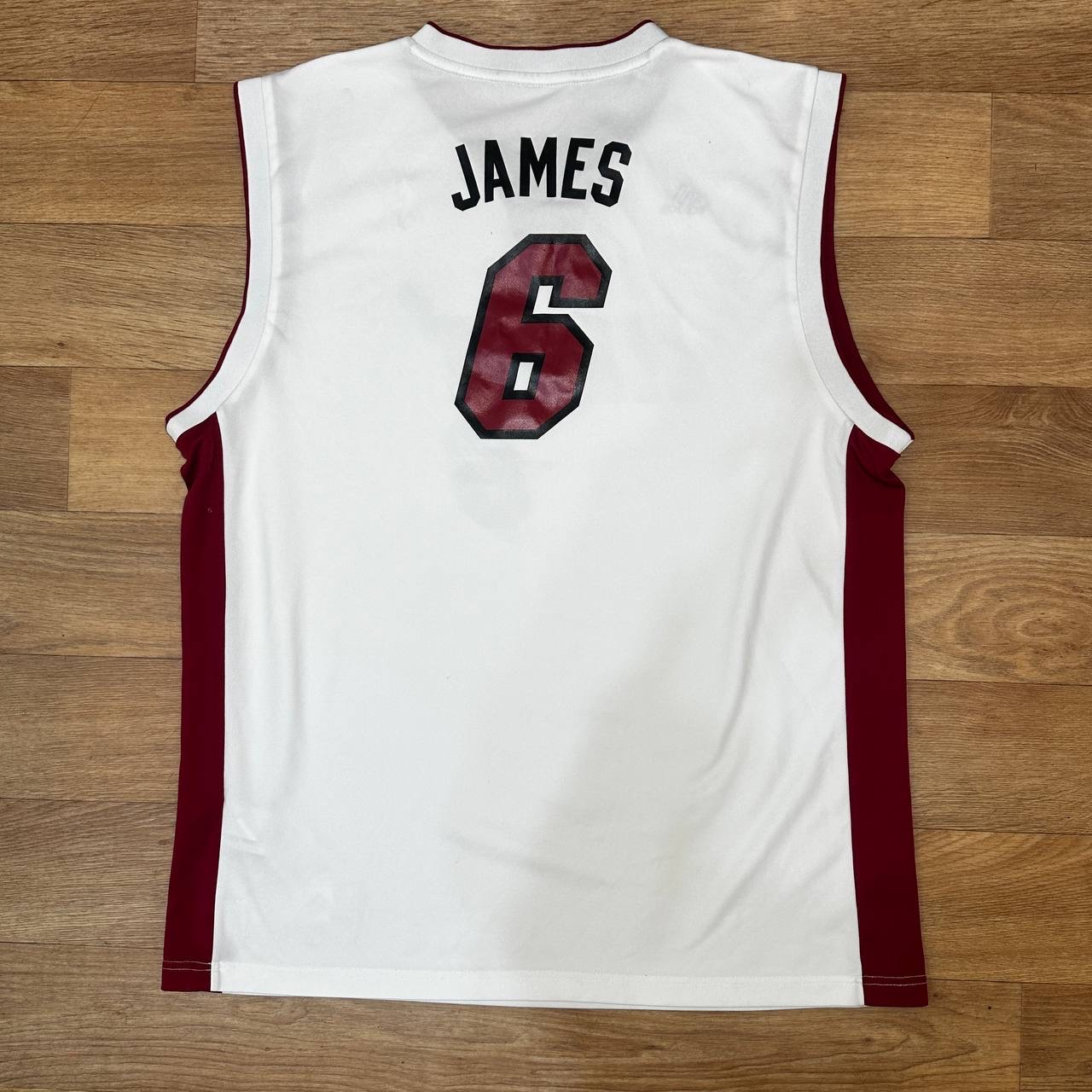Adidas NBA JAMES HEAT TEAM BASKETBALL JERSEYS UNISEX WHITE, миниатюра 3