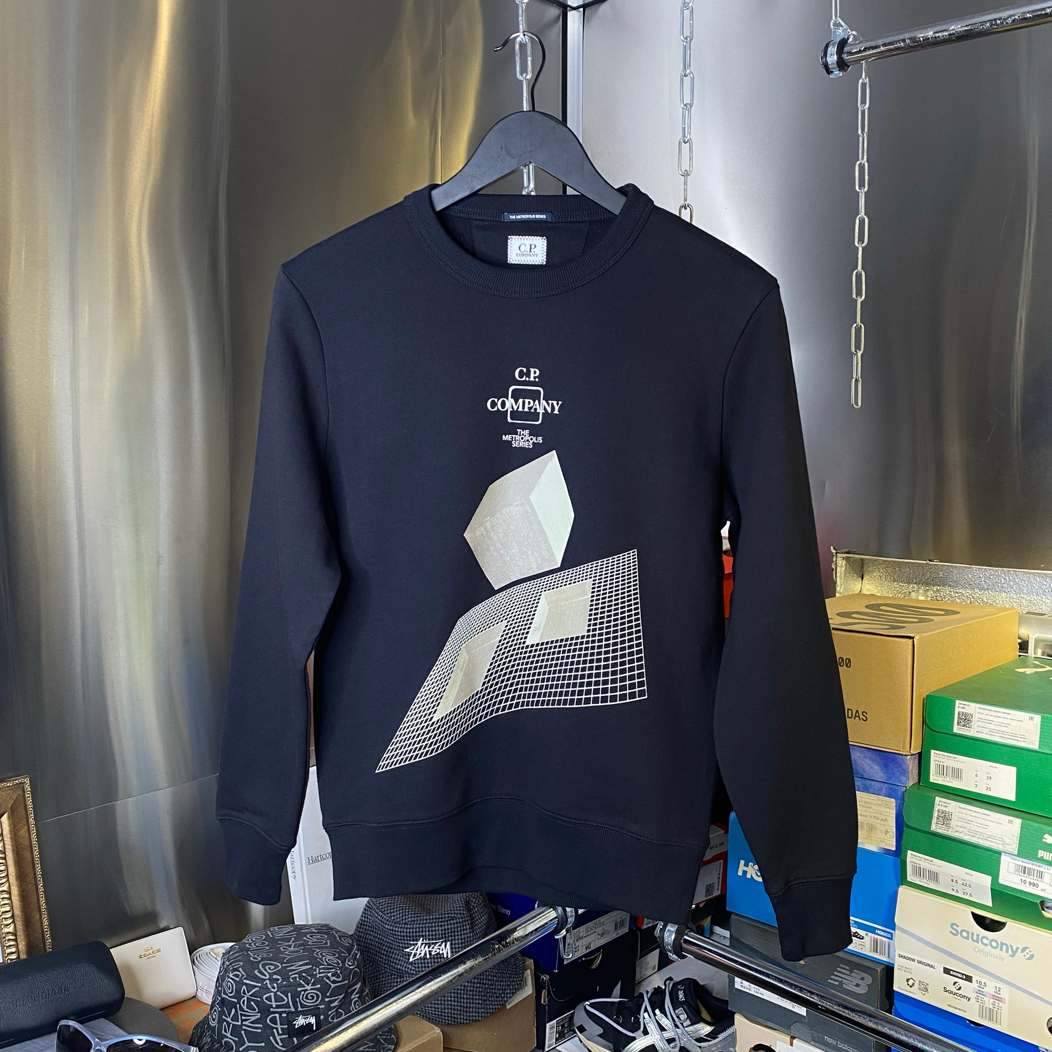 C.P. Company METROPOLIS SERIES SWEATSHIRT BLACK SS21, миниатюра 1