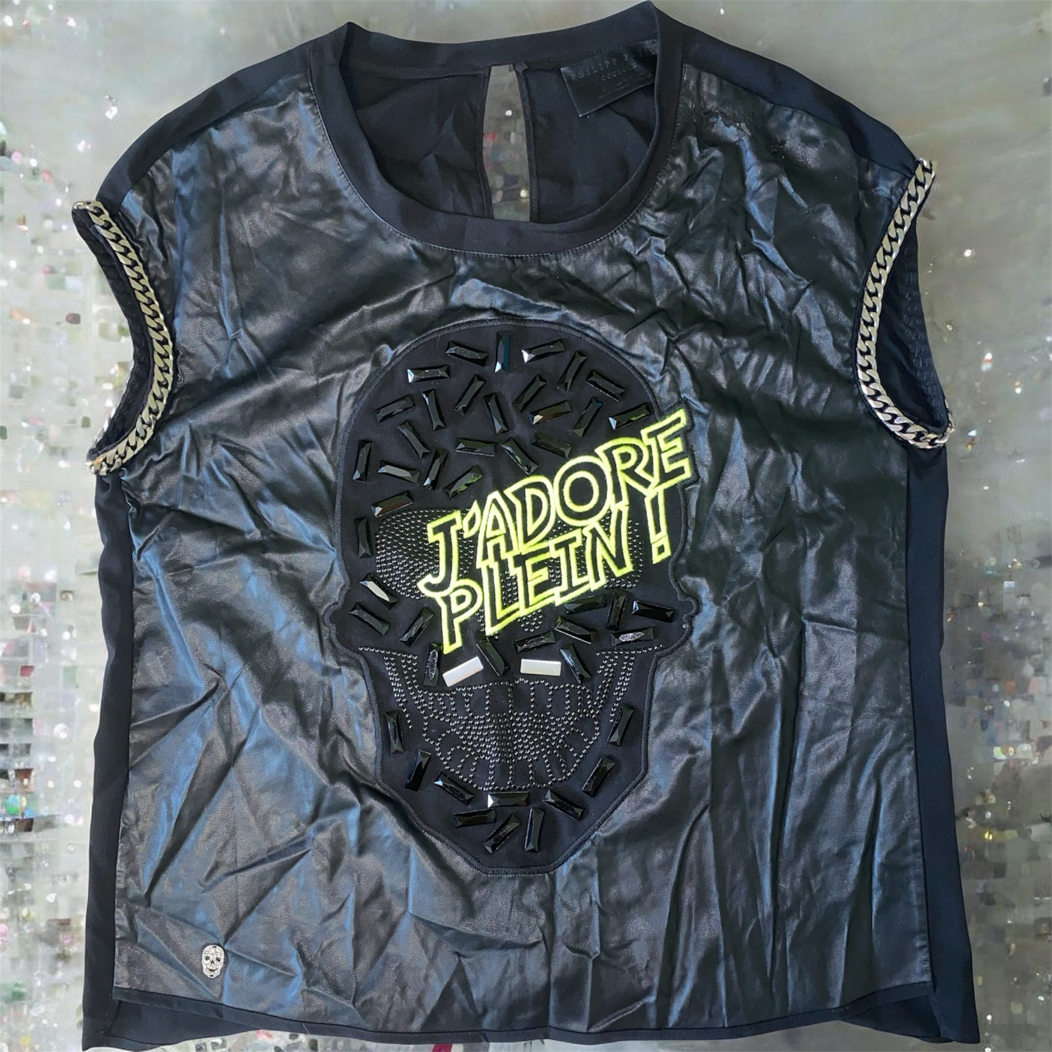 Philipp Plein SS15 J'adore blouse black, миниатюра 1