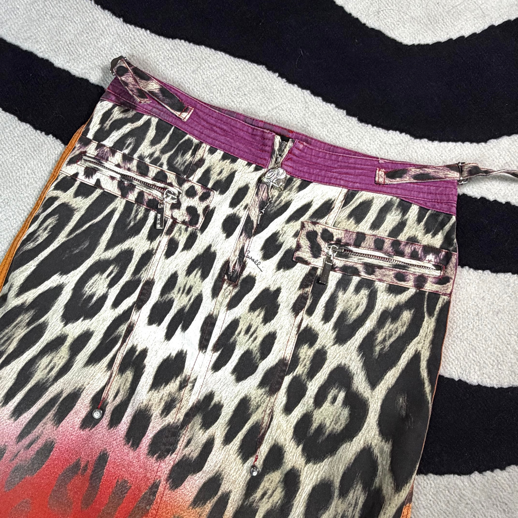 Just Cavalli 2004 Animal Print Denim Skirt, миниатюра 2