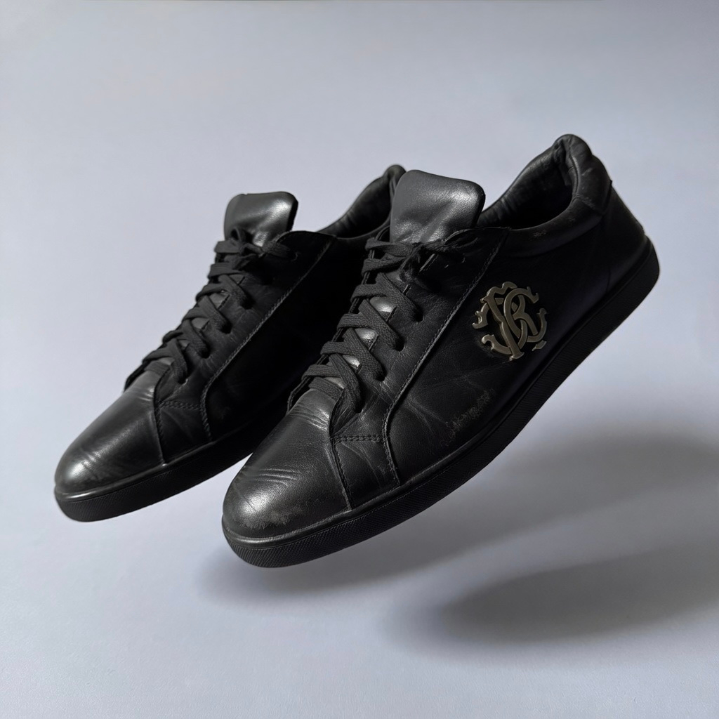 Roberto Cavalli Metallic Logo Low Tops, миниатюра 1