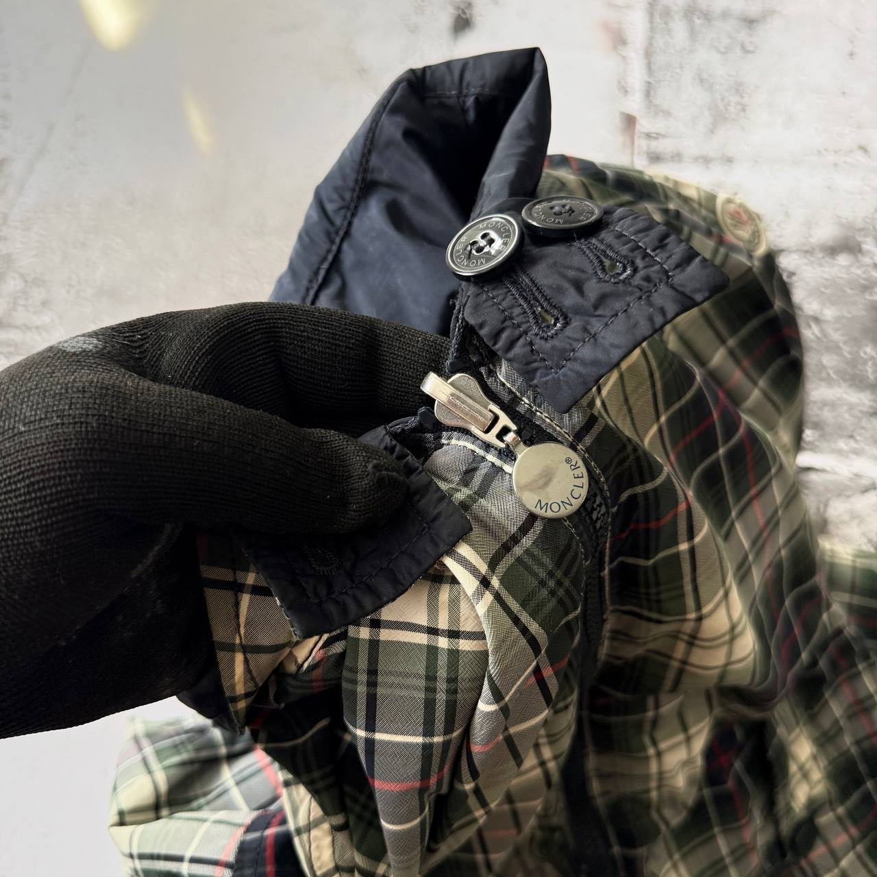 Moncler 2000s Vintage Reversible Plaid Harrington Jacket, миниатюра 12