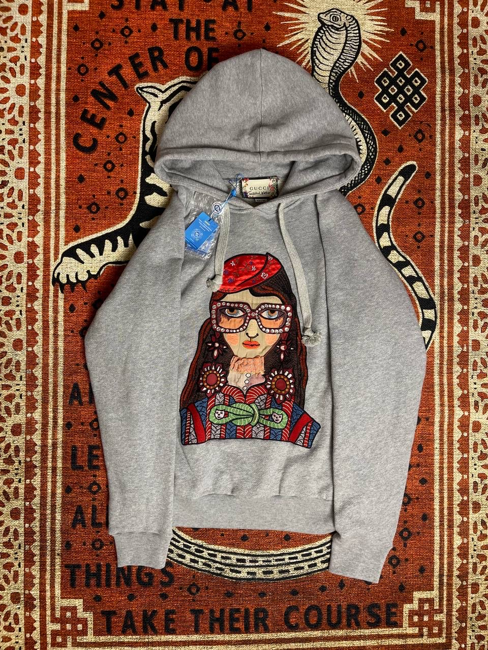 Gucci x Unskilled Workers Oversized Hoodie with Girl Appliqué, миниатюра 1