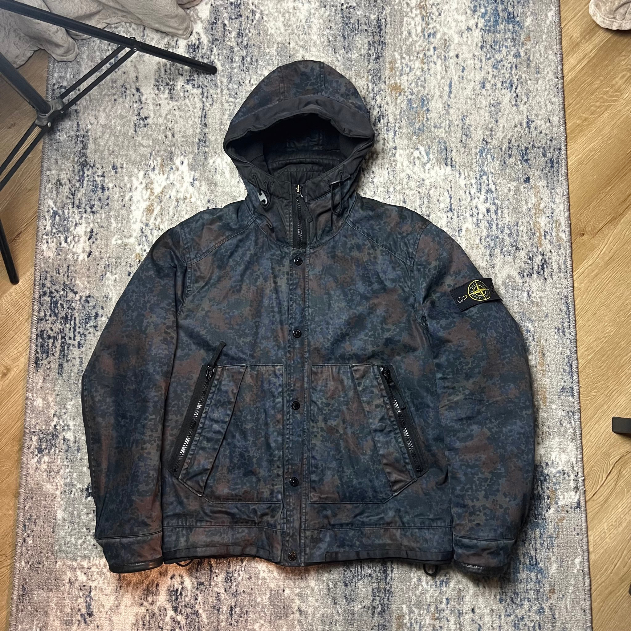 Stone Island Raso Gommato Camo Print-OVD jacket, миниатюра 1
