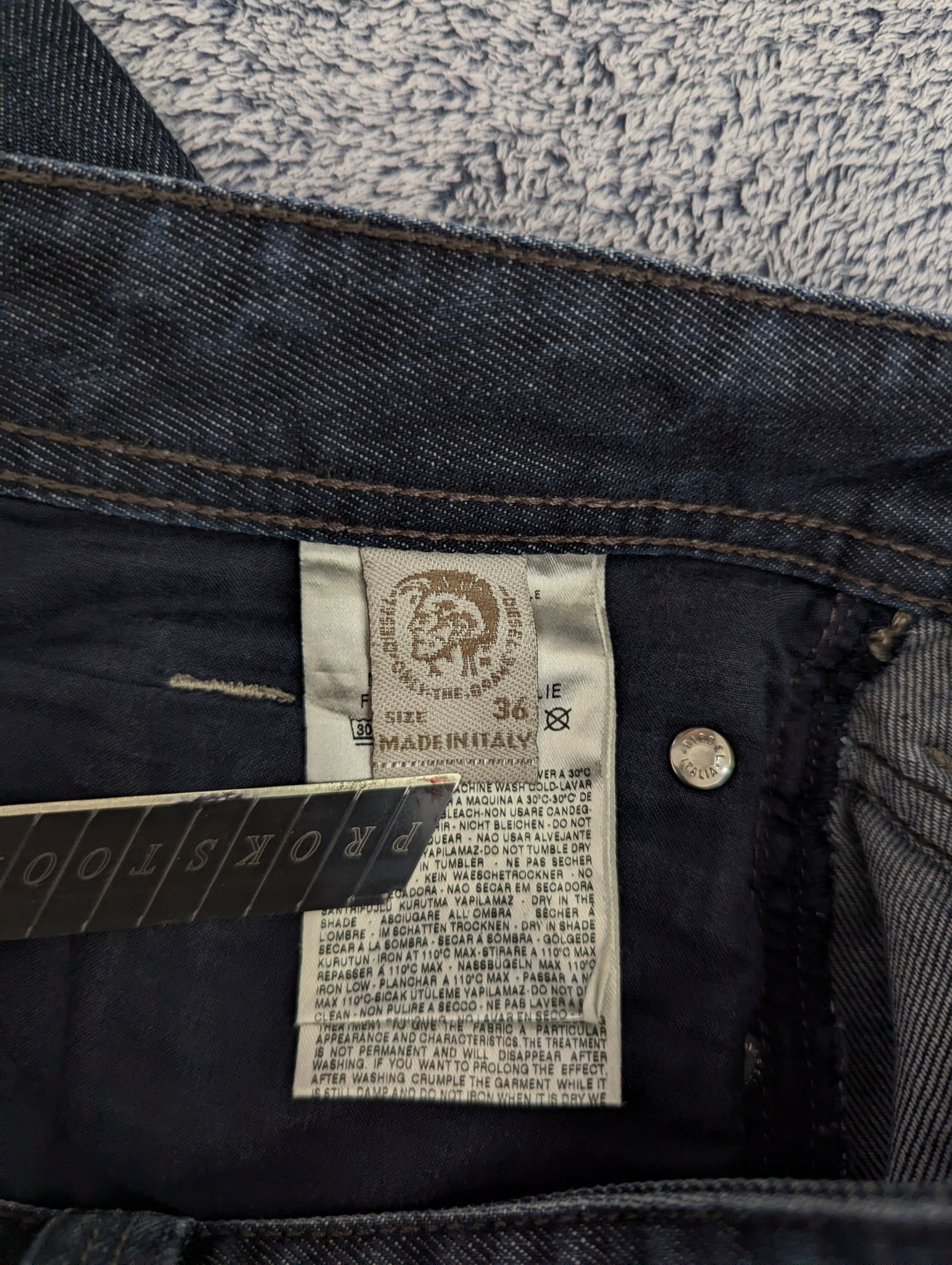 Diesel    Larkee Mens indigo blue straight fit selvedge denim jeans, миниатюра 13
