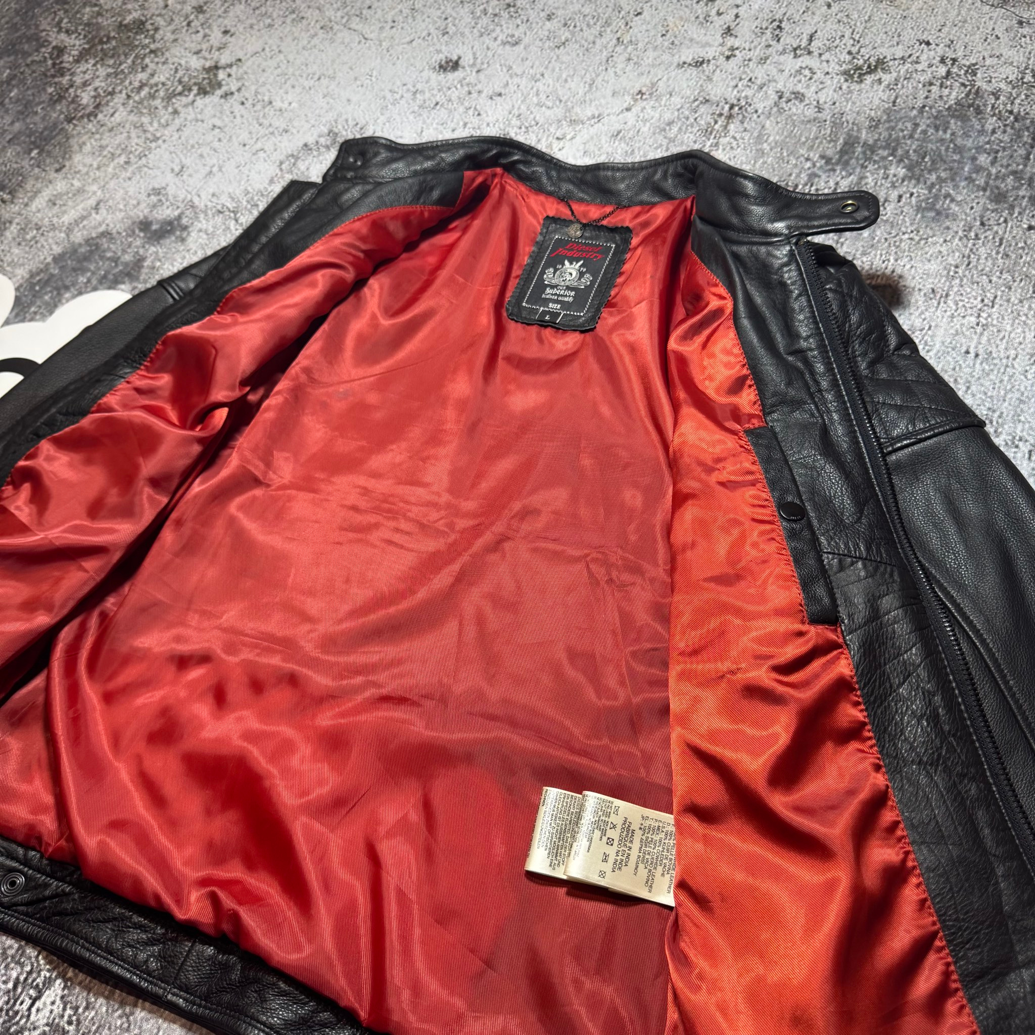Diesel Leather Jacket Rider Biker, миниатюра 8