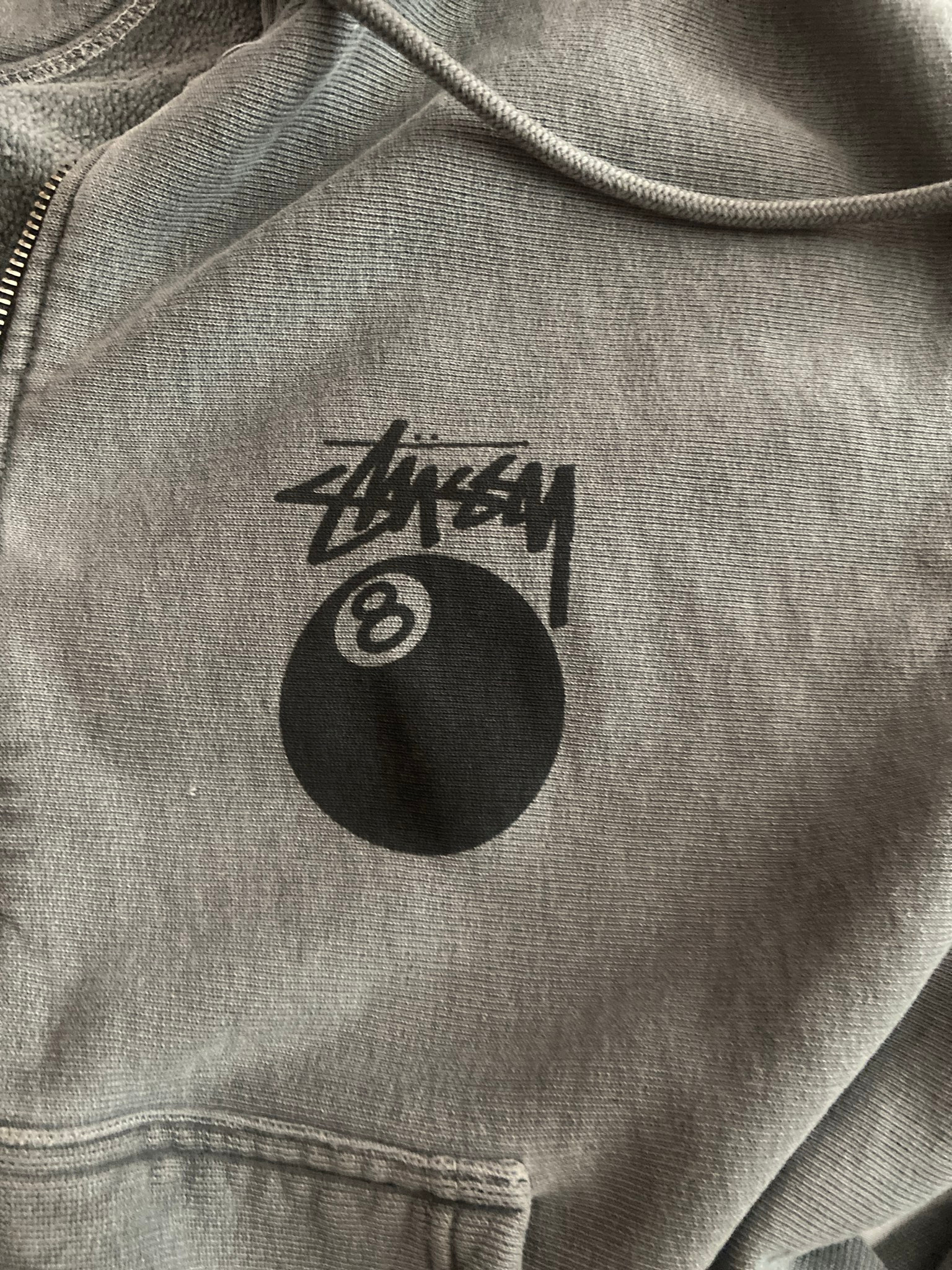 Stussy 8 ball pig dyed zip hood, миниатюра 4