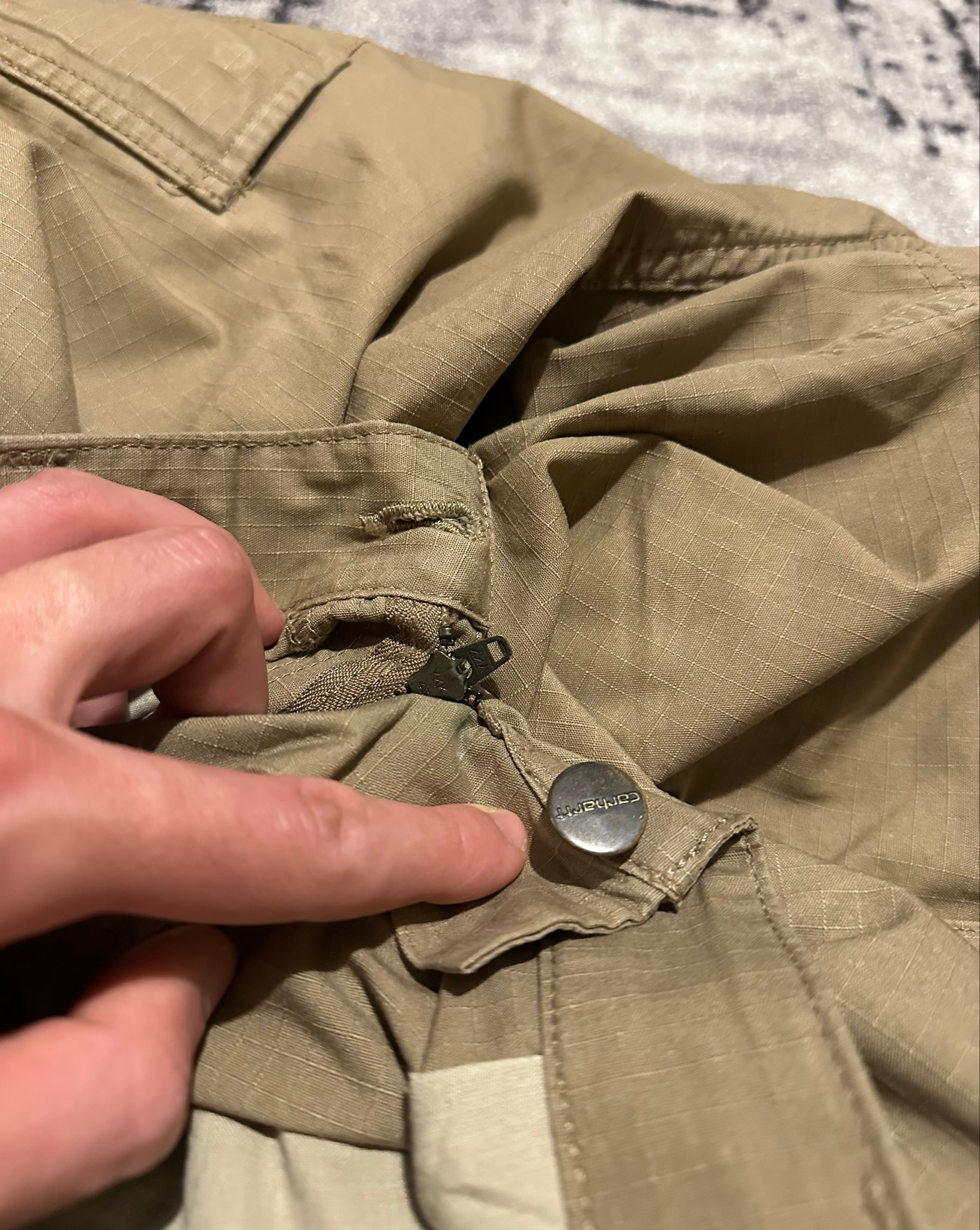 Carhartt WIP Regular Cargo Pant Trashed (Khaki / Leather), миниатюра 4