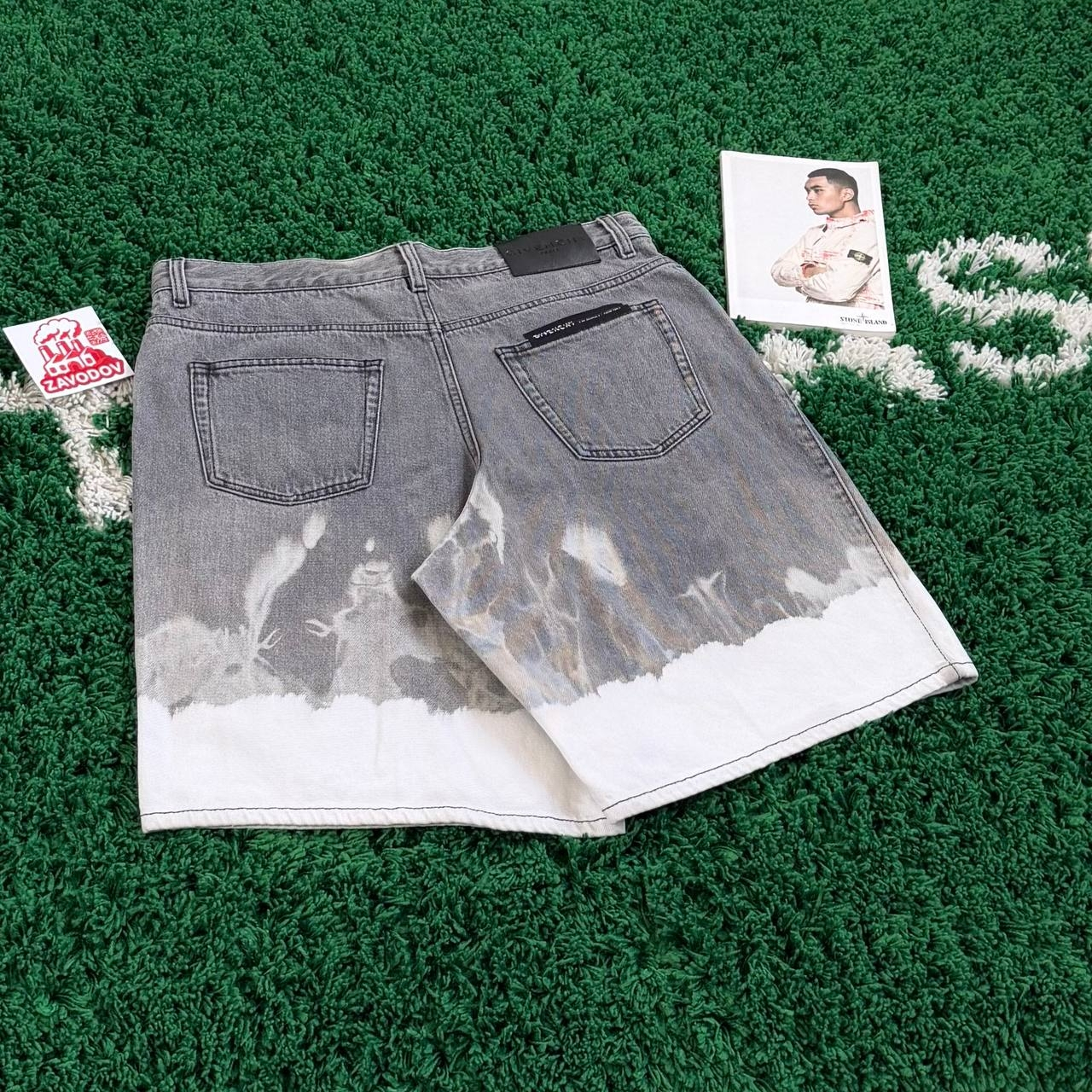 Givenchy Bleached Denim Shorts Grey, миниатюра 2