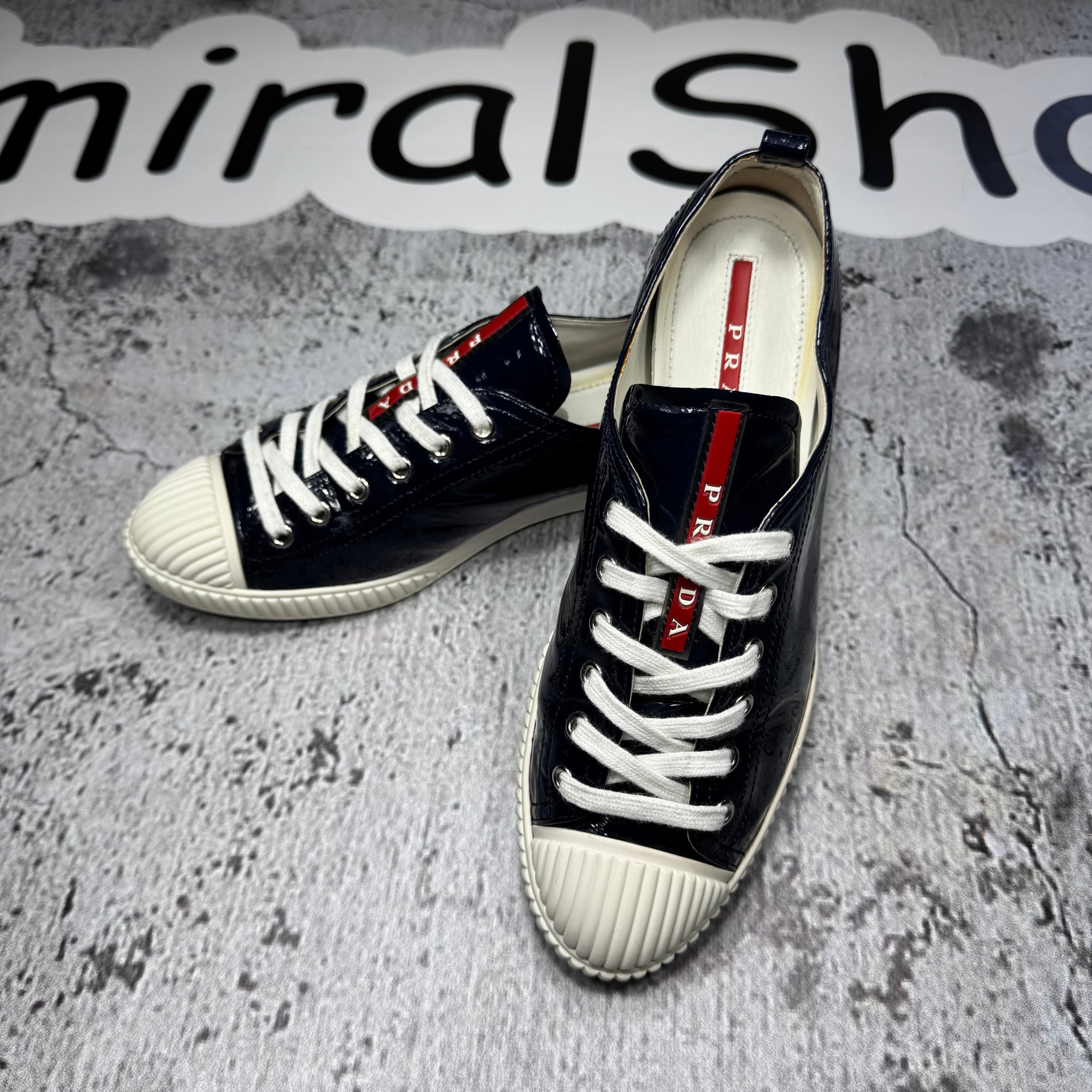 Prada Rubber Cap-Toe Low Sneakers, миниатюра 3