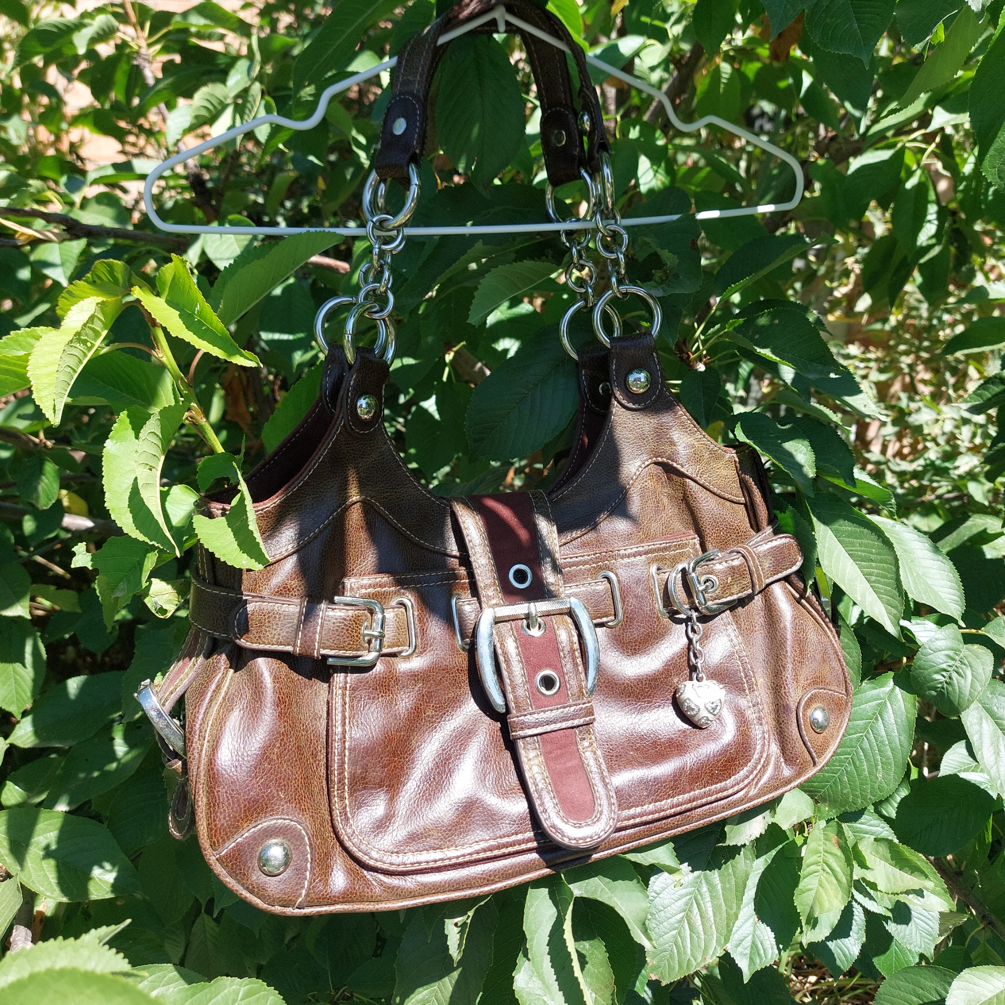 Kathy Van Zeeland brown buckle leather, миниатюра 2