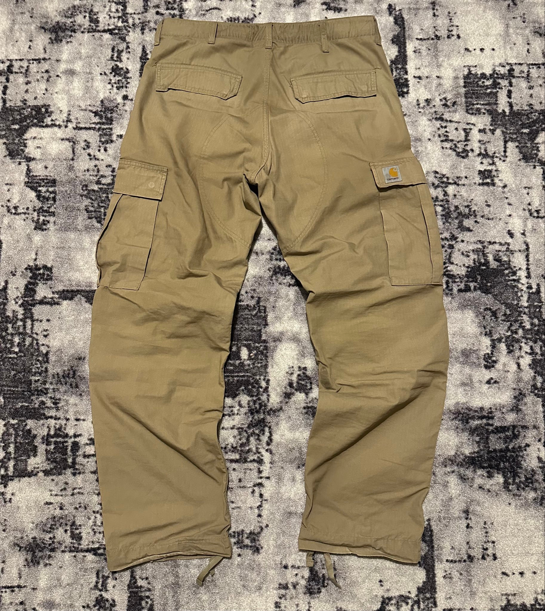 Carhartt WIP Regular Cargo Pant Trashed (Khaki / Leather), миниатюра 1