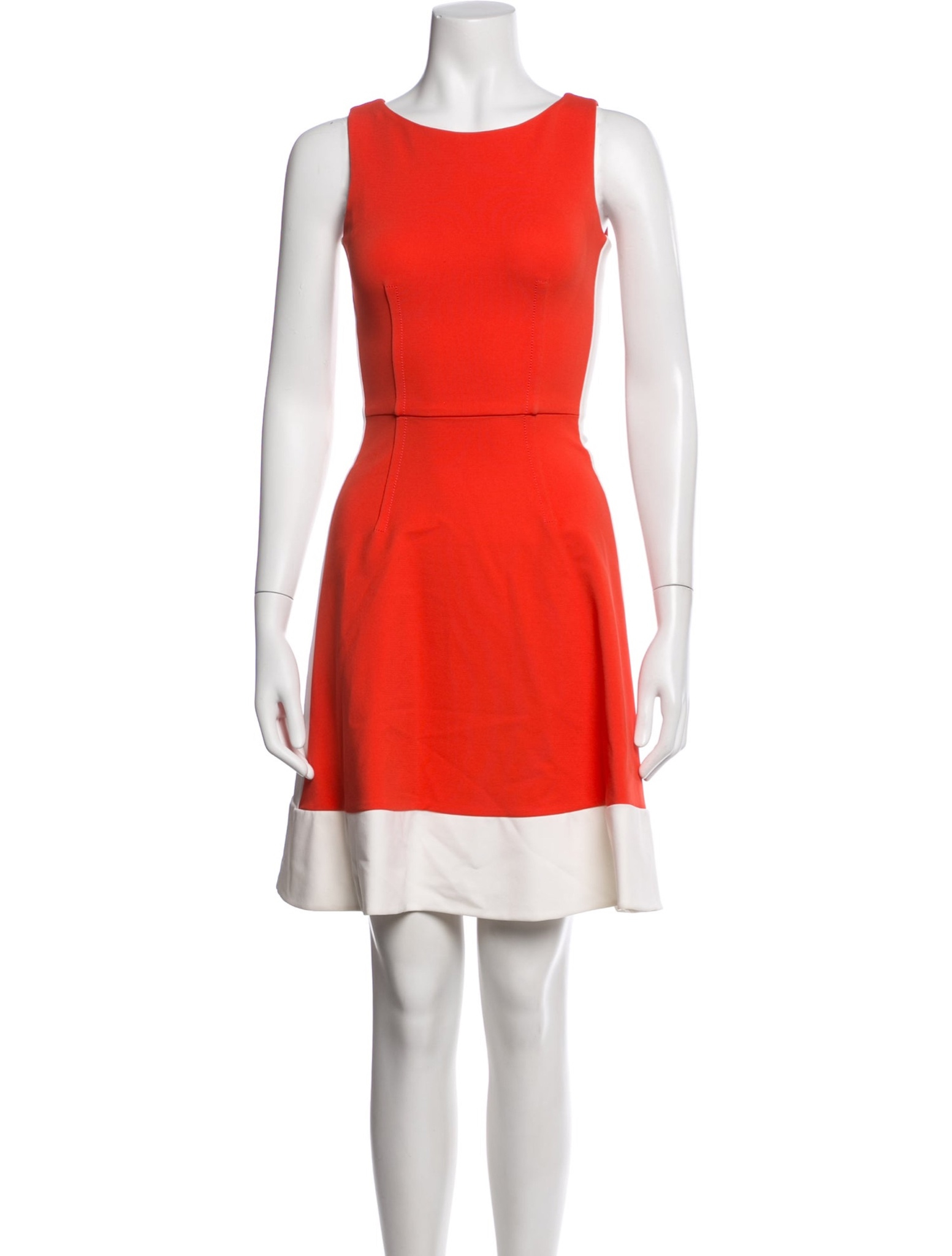 Prada Orange/White Crepe Sleeveless Dress SS12, миниатюра 10