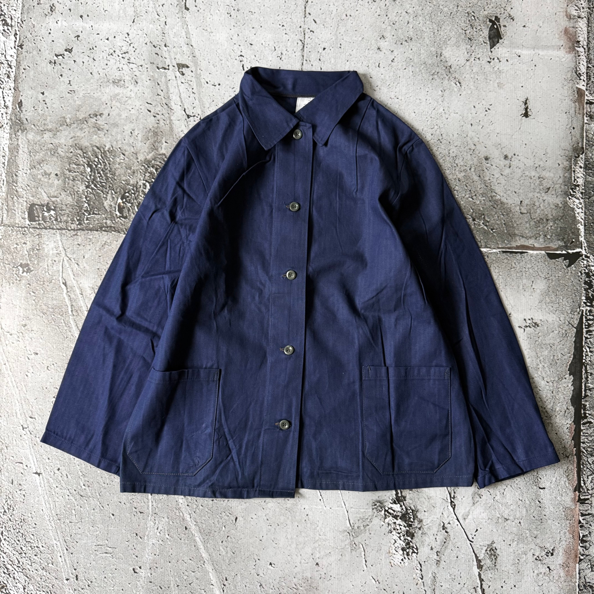 HBT 1970-80s Vintage Czech Blue Work Chore Jacket, миниатюра 1