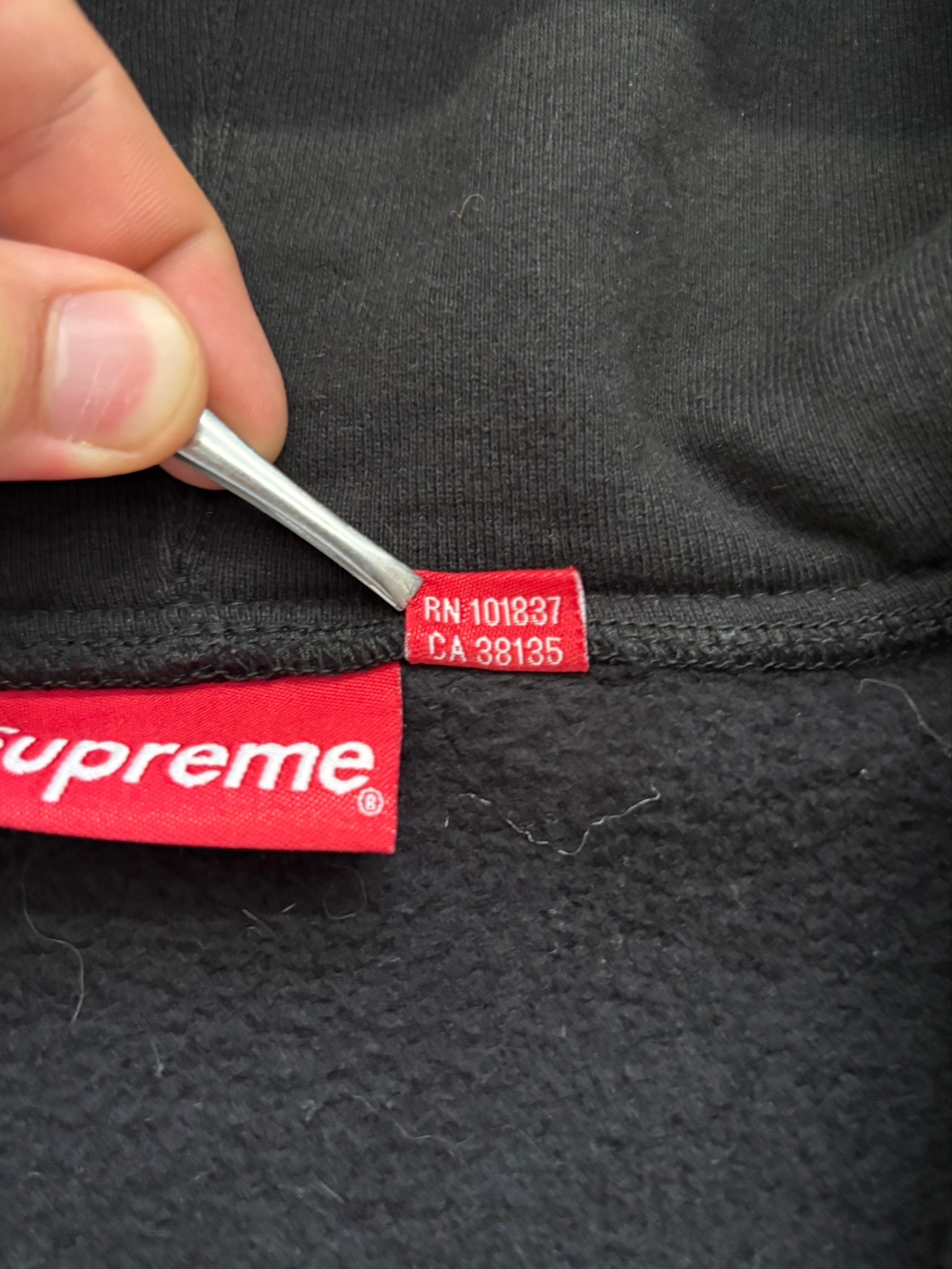 Supreme Text Stripe Zip Up Hooded Sweatshirt, миниатюра 10