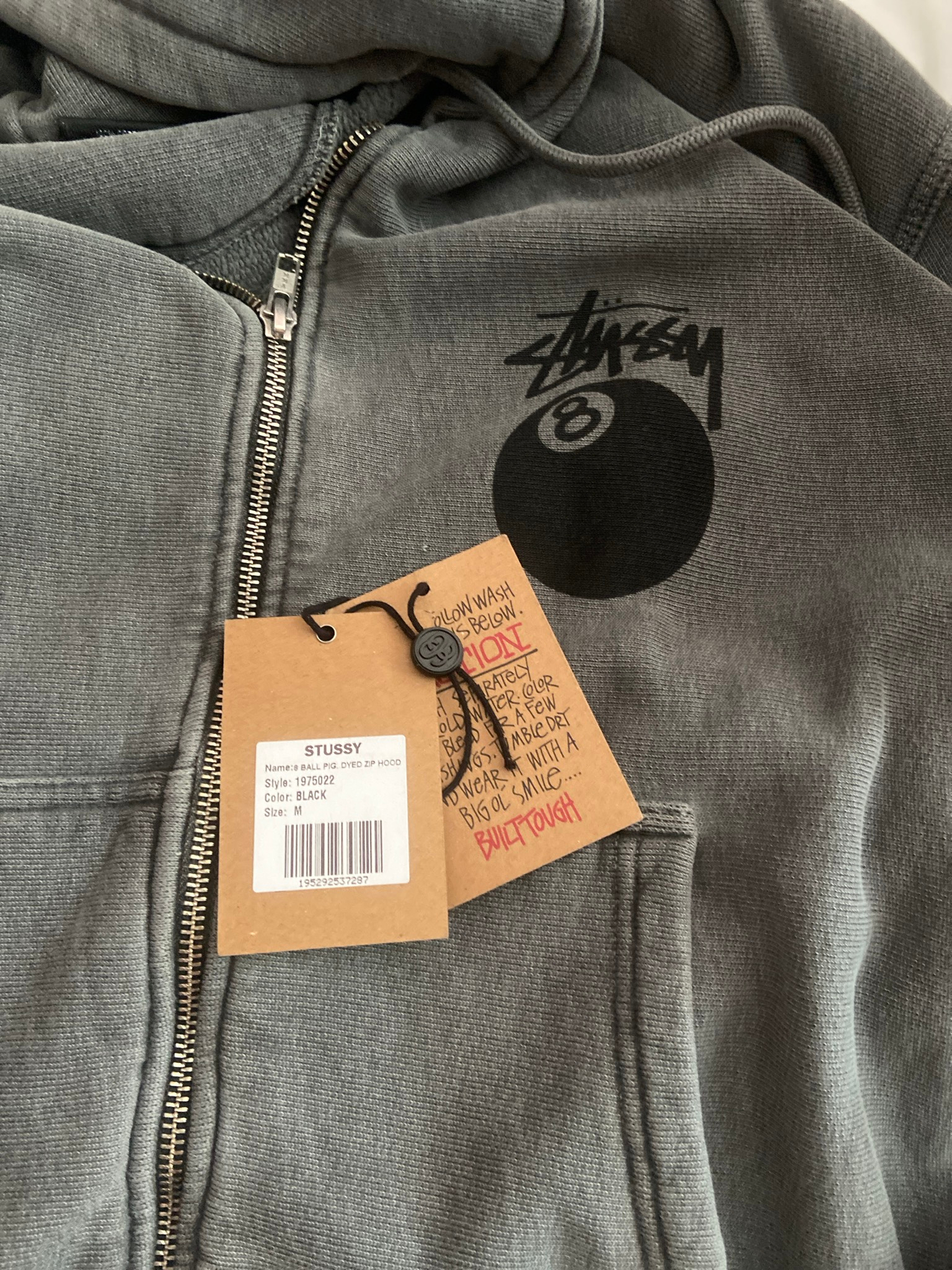 Stussy 8 ball pig dyed zip hood, миниатюра 8