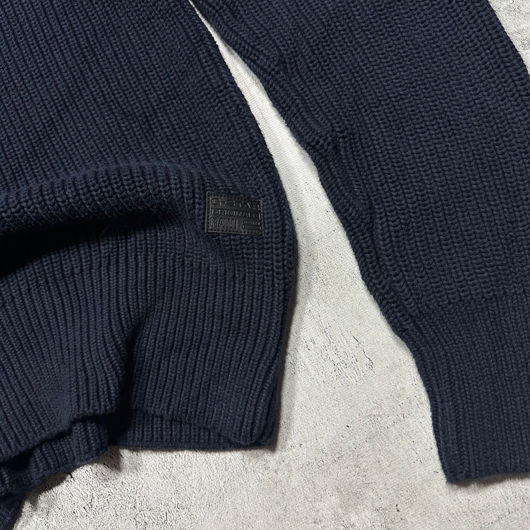 G-STAR RAW Cotton Chunky-Knit Jumper Sweater (dark blue), миниатюра 7