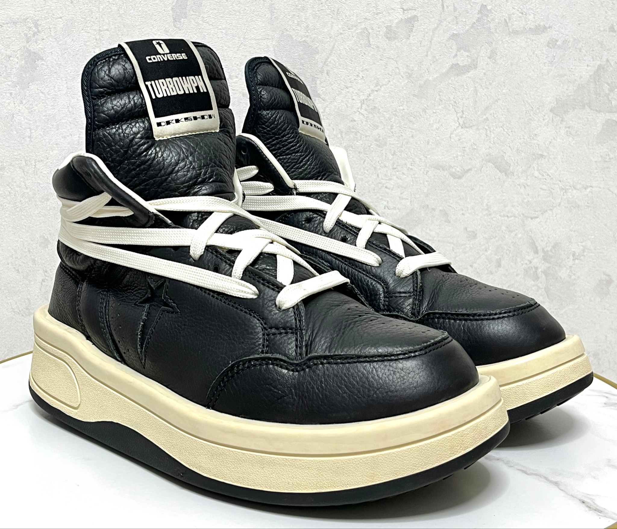 Converse x Rick Owens TURBOWPN Mid Black Cloud Cream, миниатюра 1