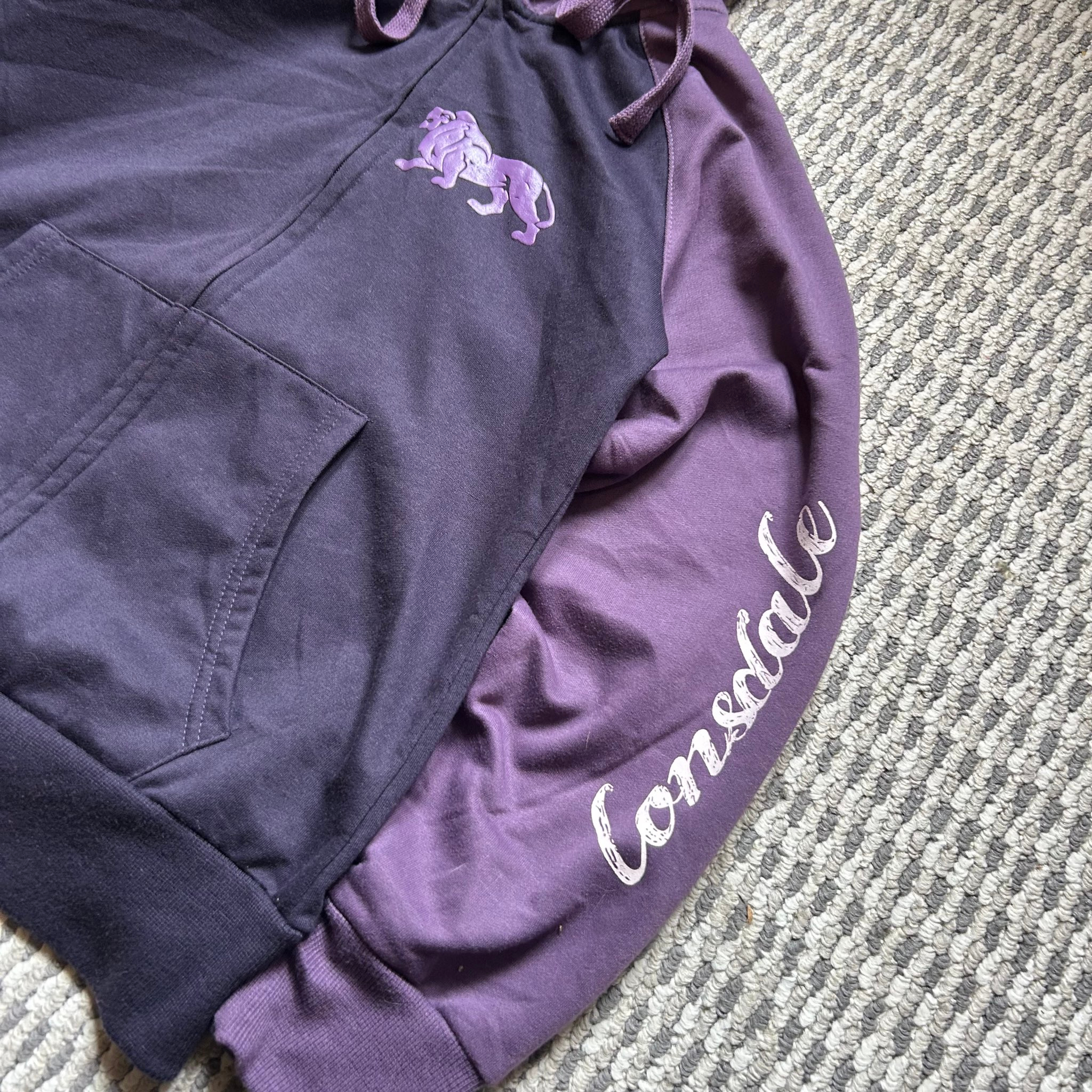 Lonsdale Zip-Hoodie Purple Big Logo Vintage TS, миниатюра 2