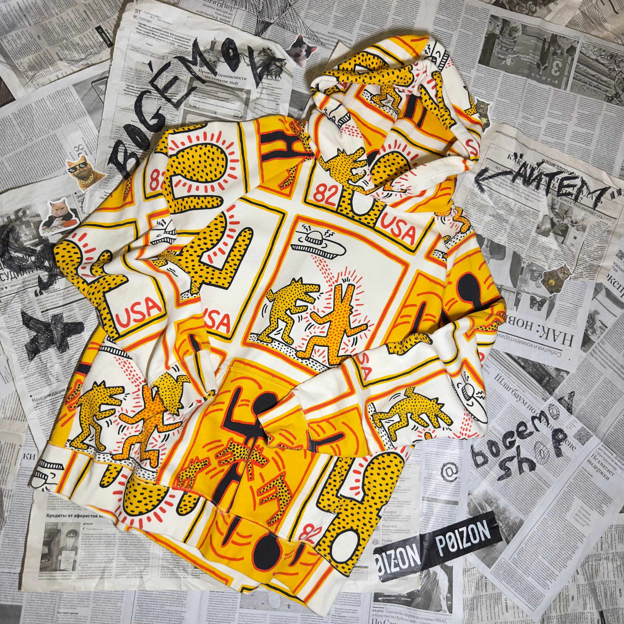 Etudes x Keith Haring "One Man Show" Hoodie, миниатюра 1