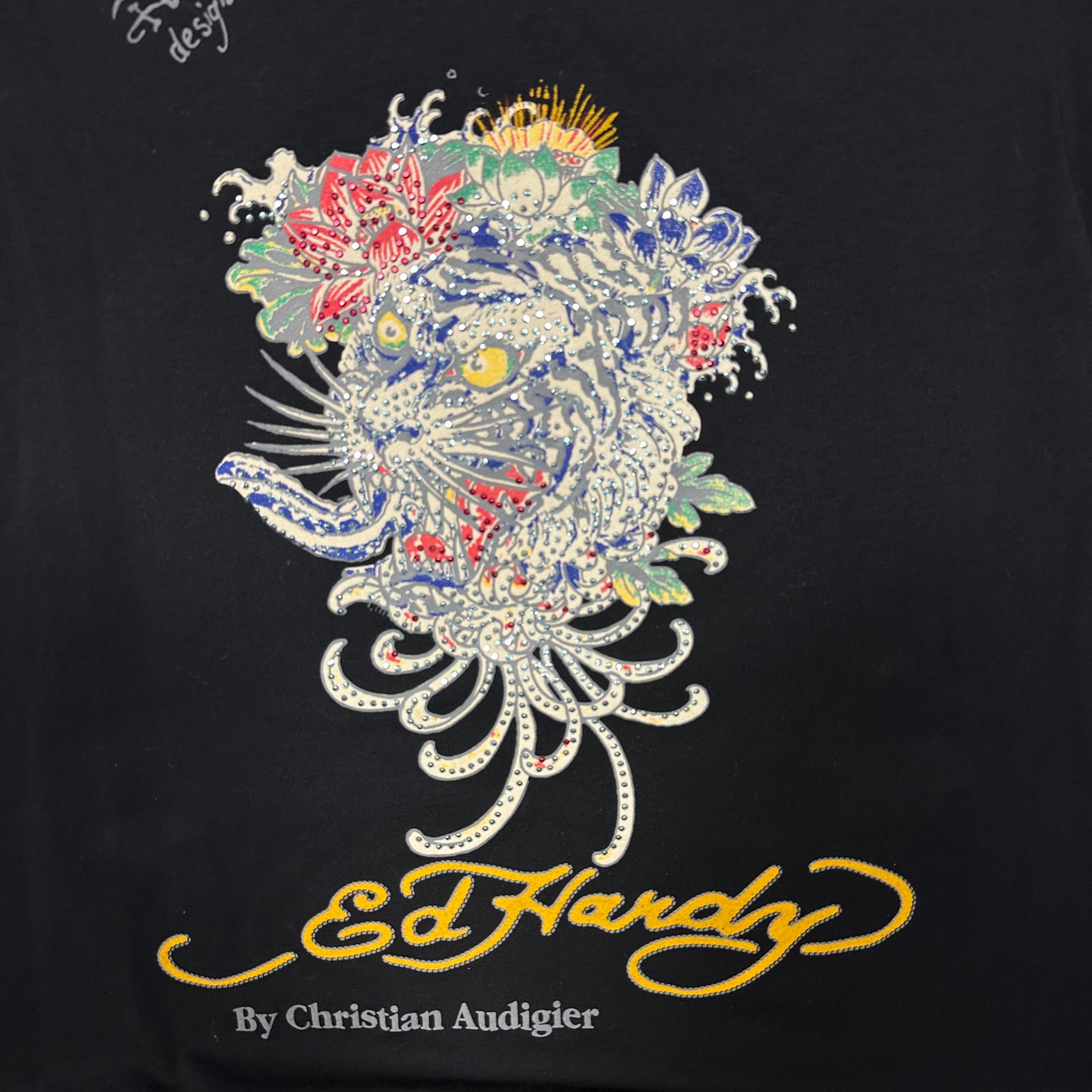 Ed Hardy by Christian Audigier Tiger crystal vintage t-shirt, миниатюра 8