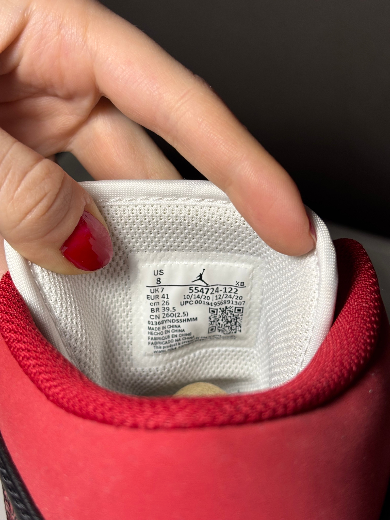 Nike x Air Jordan Jordan 1 Mid Gym Red / Metallic Red, миниатюра 5