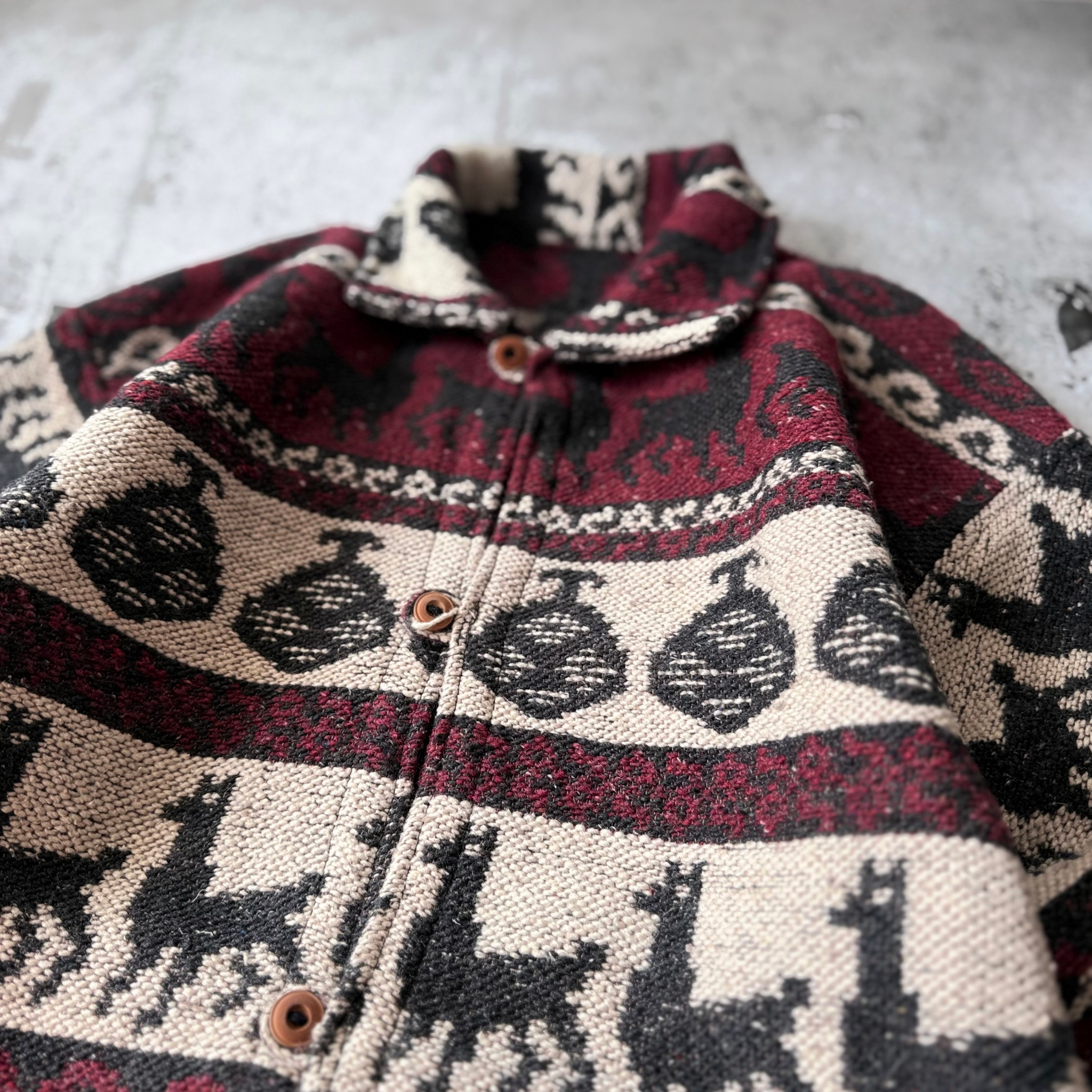 Graham Green 1980s Vintage Llama Wool Blanket Jacket, миниатюра 7