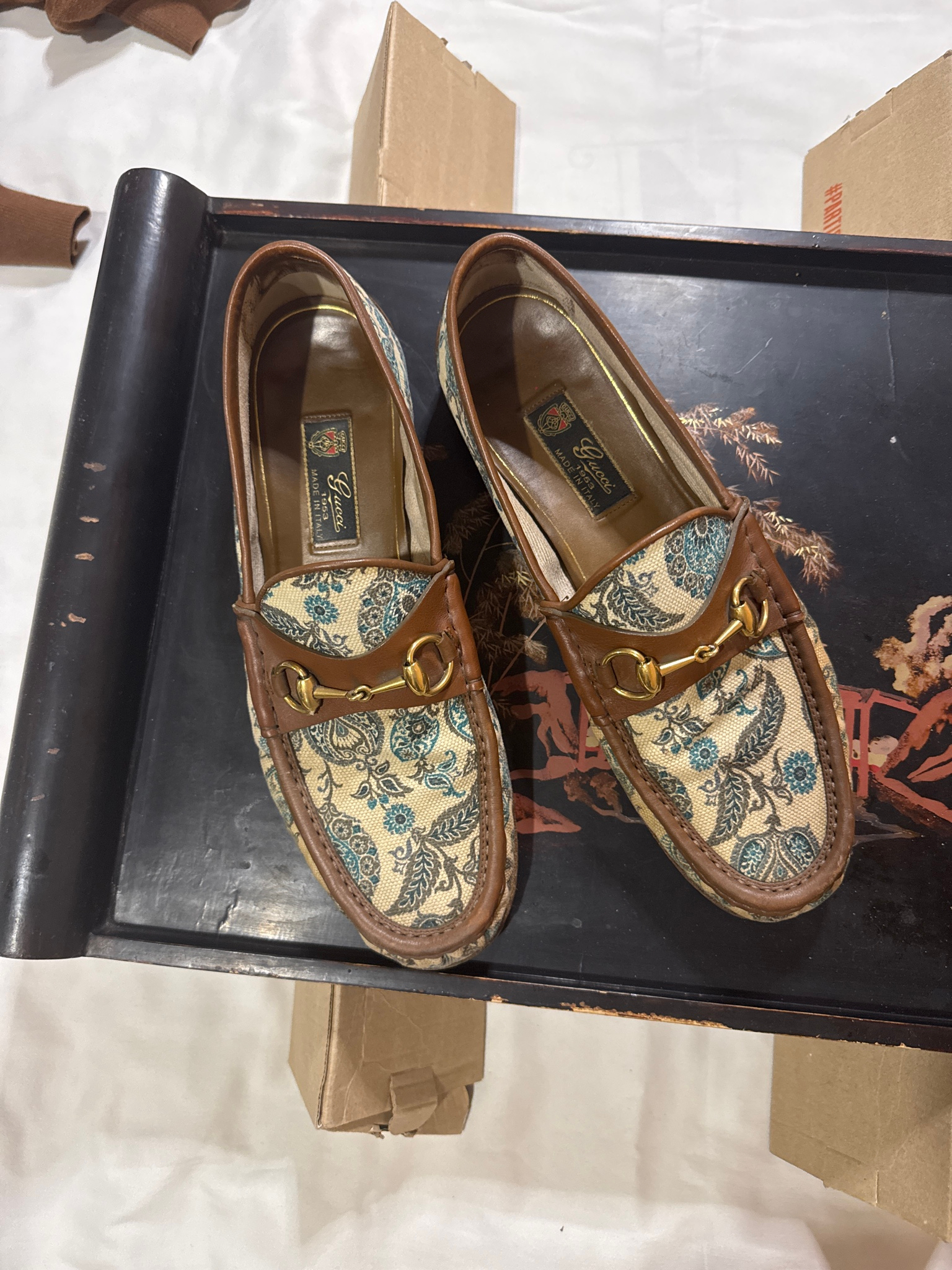 Gucci Лоферы из ткани и кожи, миниатюра 3