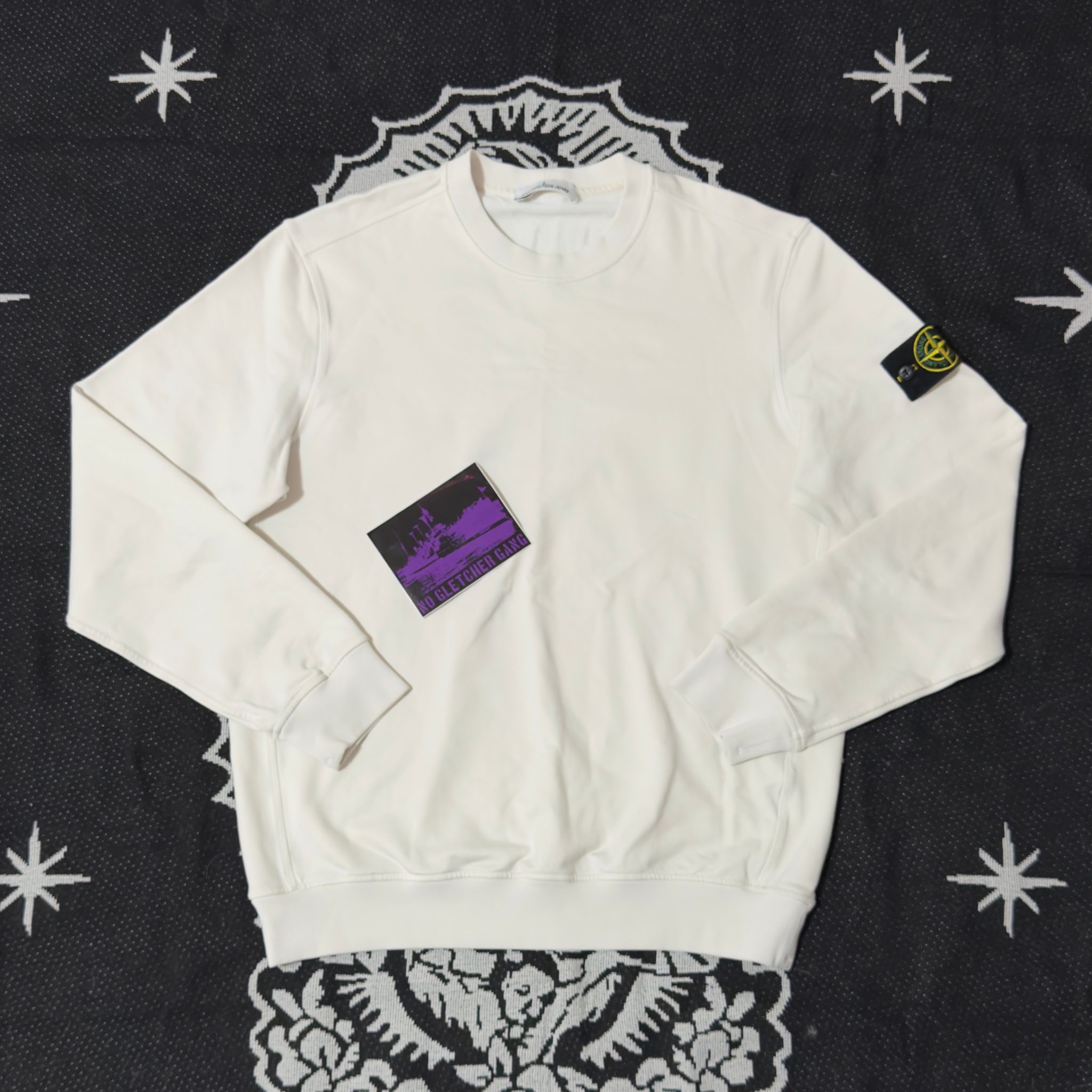 Stone Island Nylon Cotton Sweatshirt White, миниатюра 1