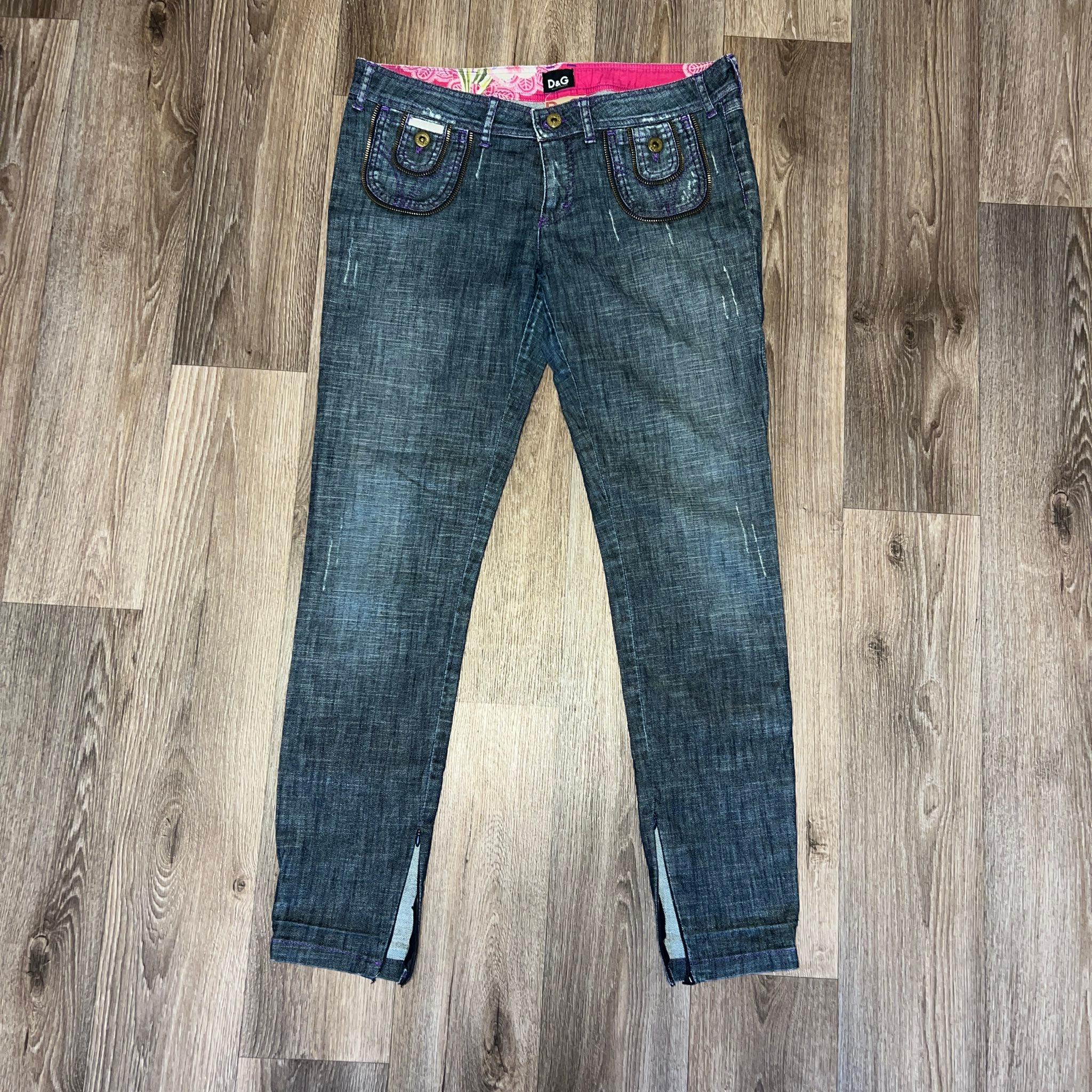 Dolce & Gabbana Vintage Low Rise Zip Up Jeans, миниатюра 3