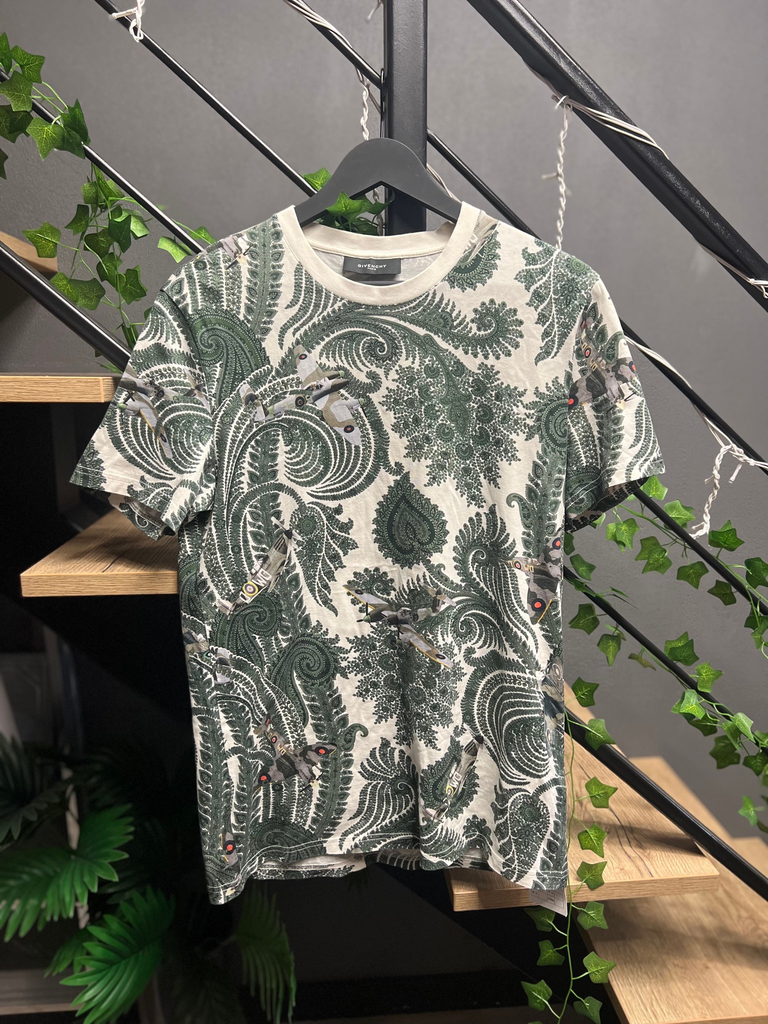 Givenchy Paisley & Airplane Print T-Shirt, миниатюра 1