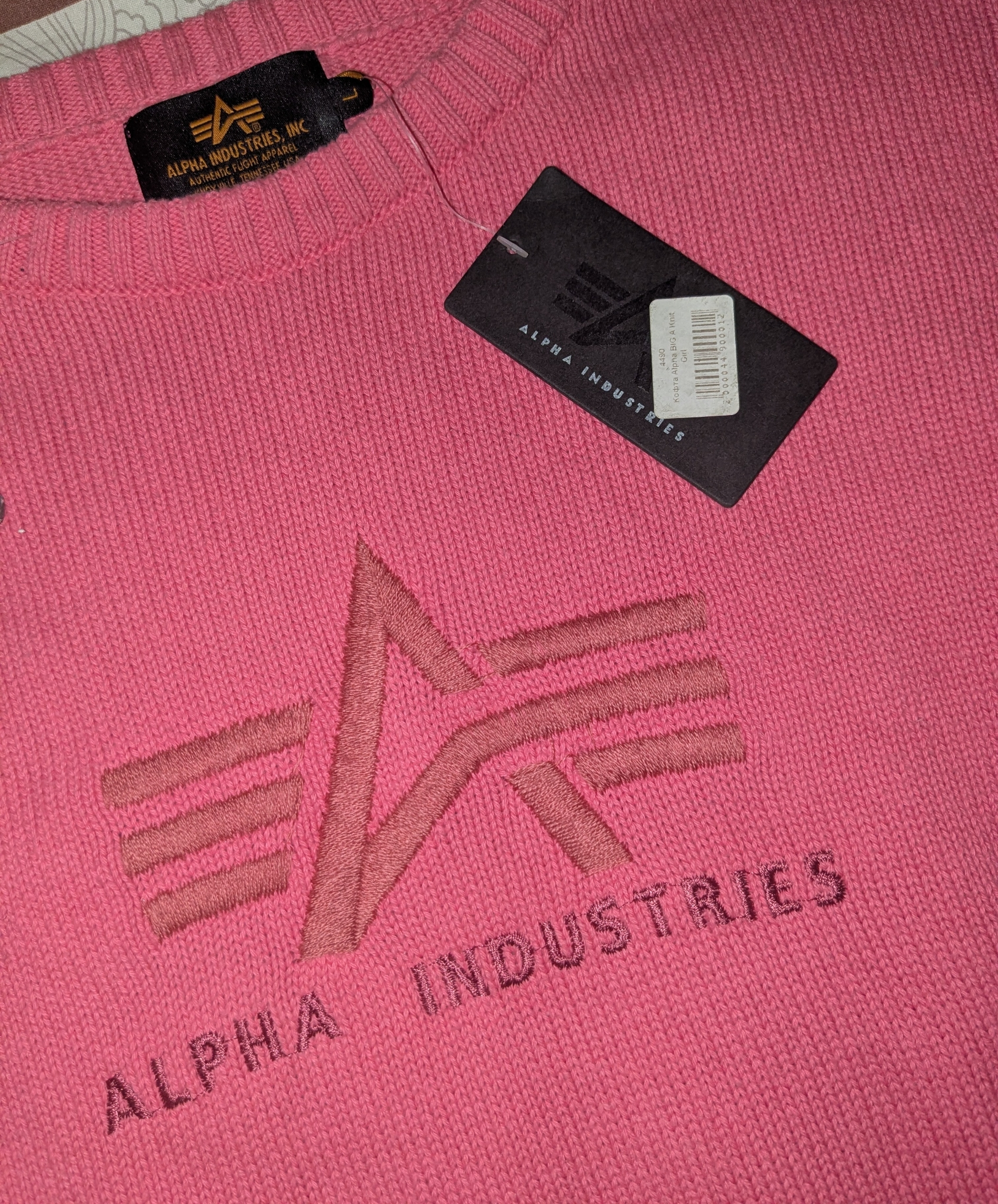 Alpha Industries Pink Boxlogo Sweater, миниатюра 3