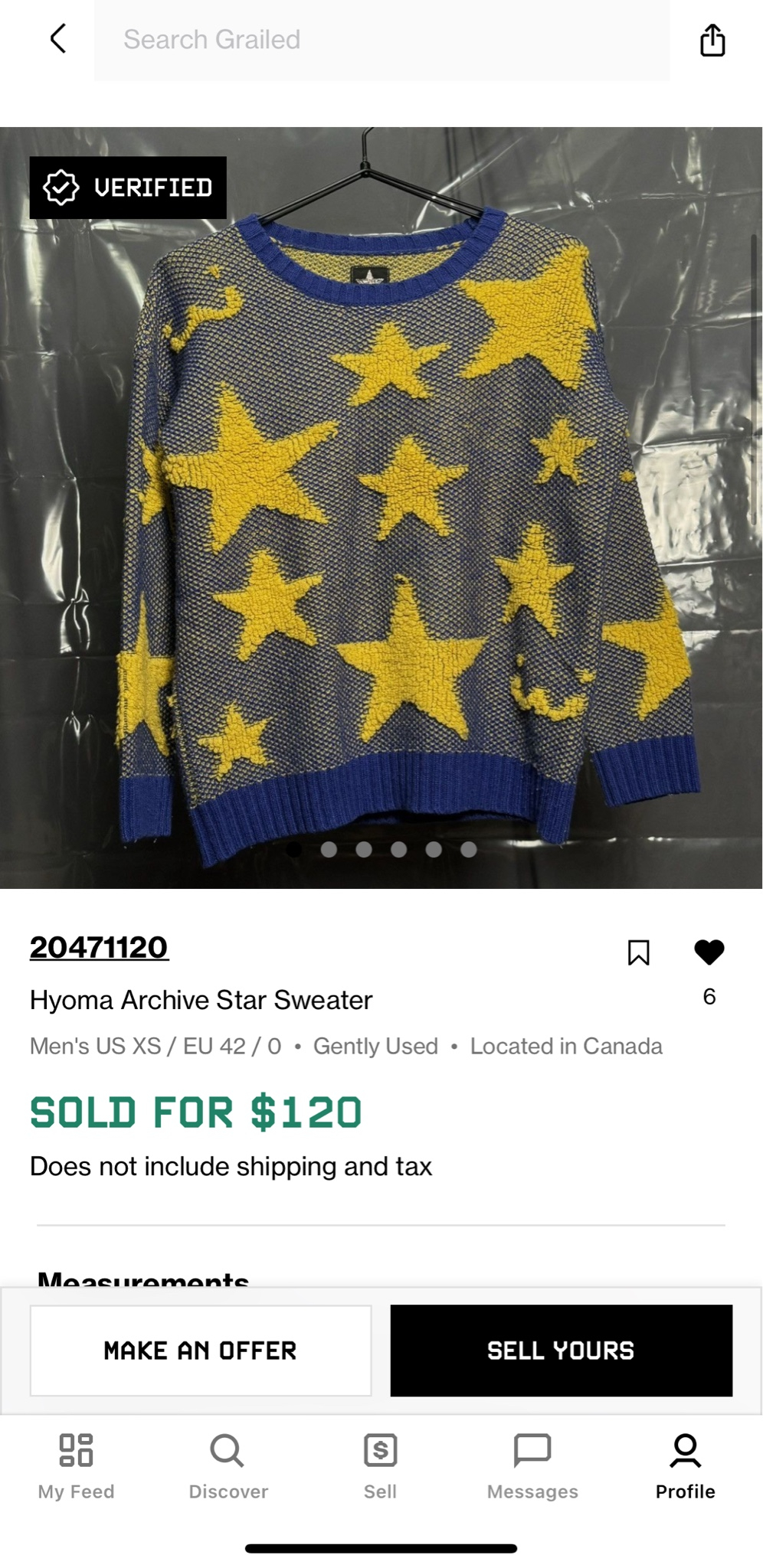 20471120 Hyoma Hyoma archive star sweater, миниатюра 5