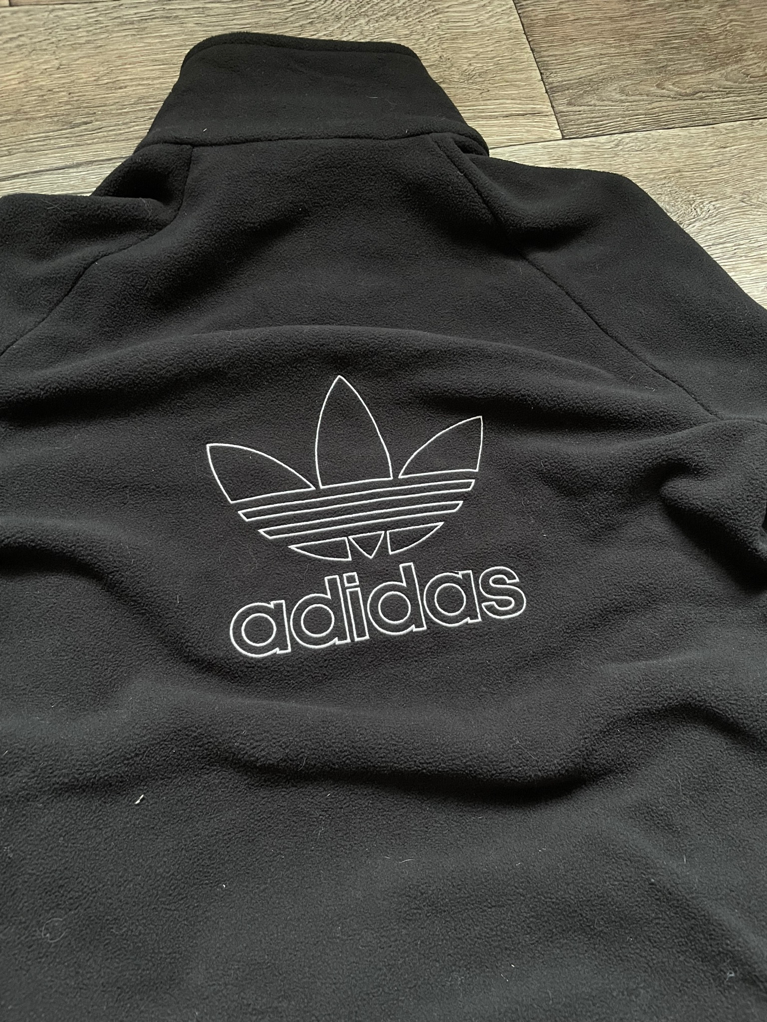 Adidas Originals - Fleece vest with 1/4 zip and Trefoil logo in black, миниатюра 4