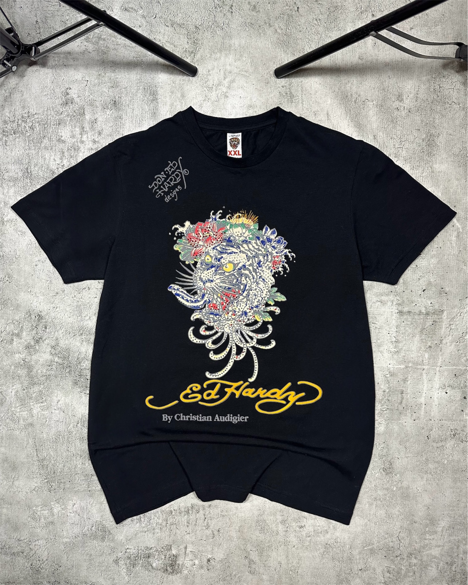Ed Hardy by Christian Audigier Tiger crystal vintage t-shirt, миниатюра 14