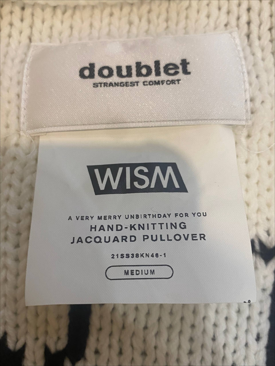 Doublet x Wism SS21 "A Very Merry Unbirthday For You" Hand-Knitting Jacquard Pullover "Ice Bear", миниатюра 3