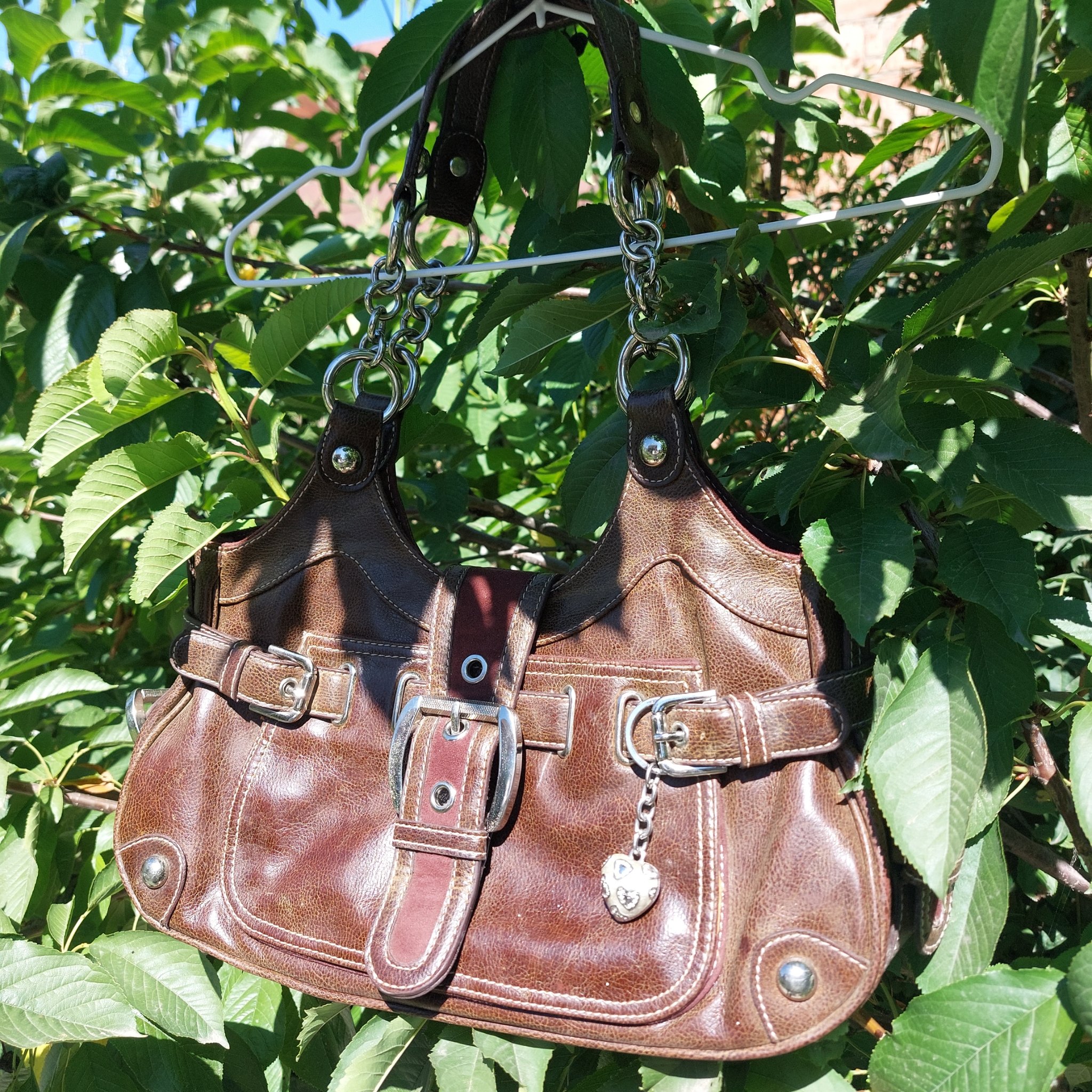 Kathy Van Zeeland brown buckle leather, миниатюра 1